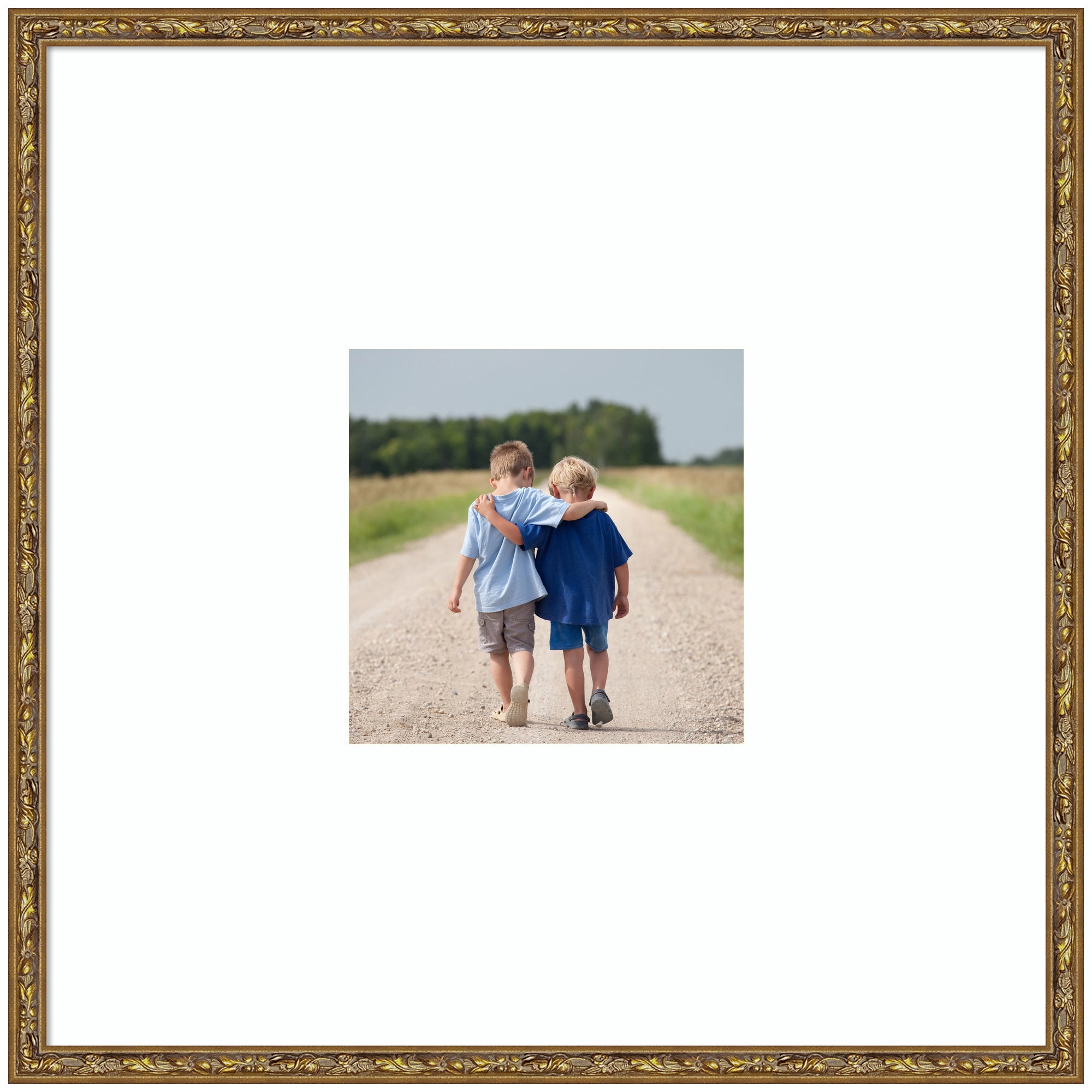 Wall Frame Belvedere Bronze 20x20 matted to 8x8 1