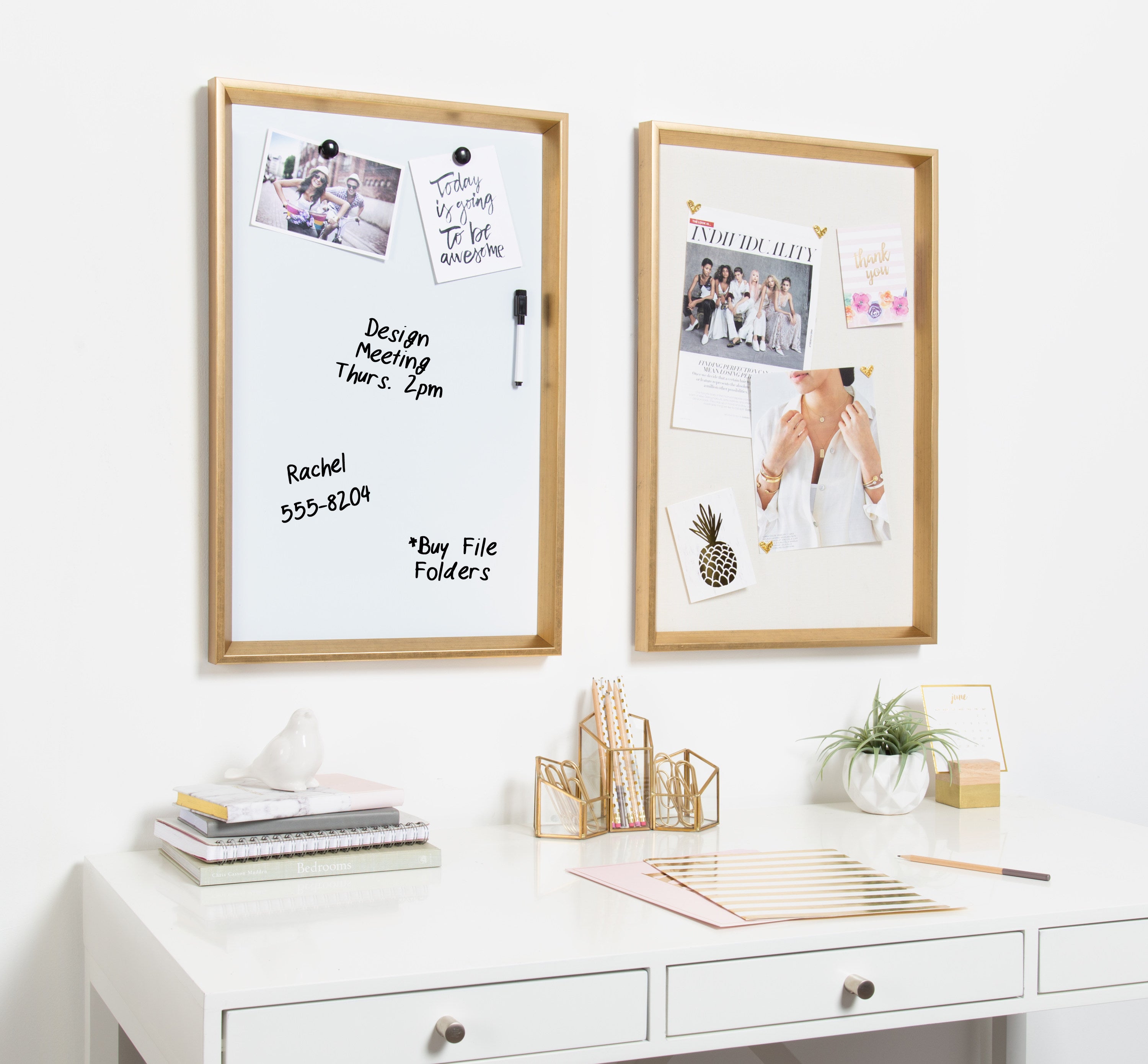 Dry Erase Board Gold 16.5x25.5 5