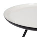 Coffee Table White Black 25" Diameter 4