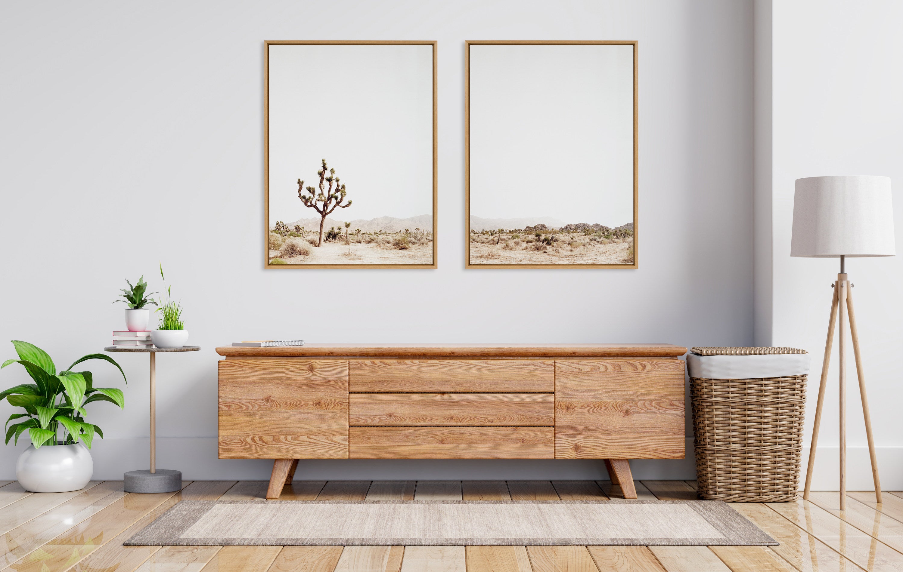 Framed Canvas Sylvie Natural 2 Piece Set 28x38 5