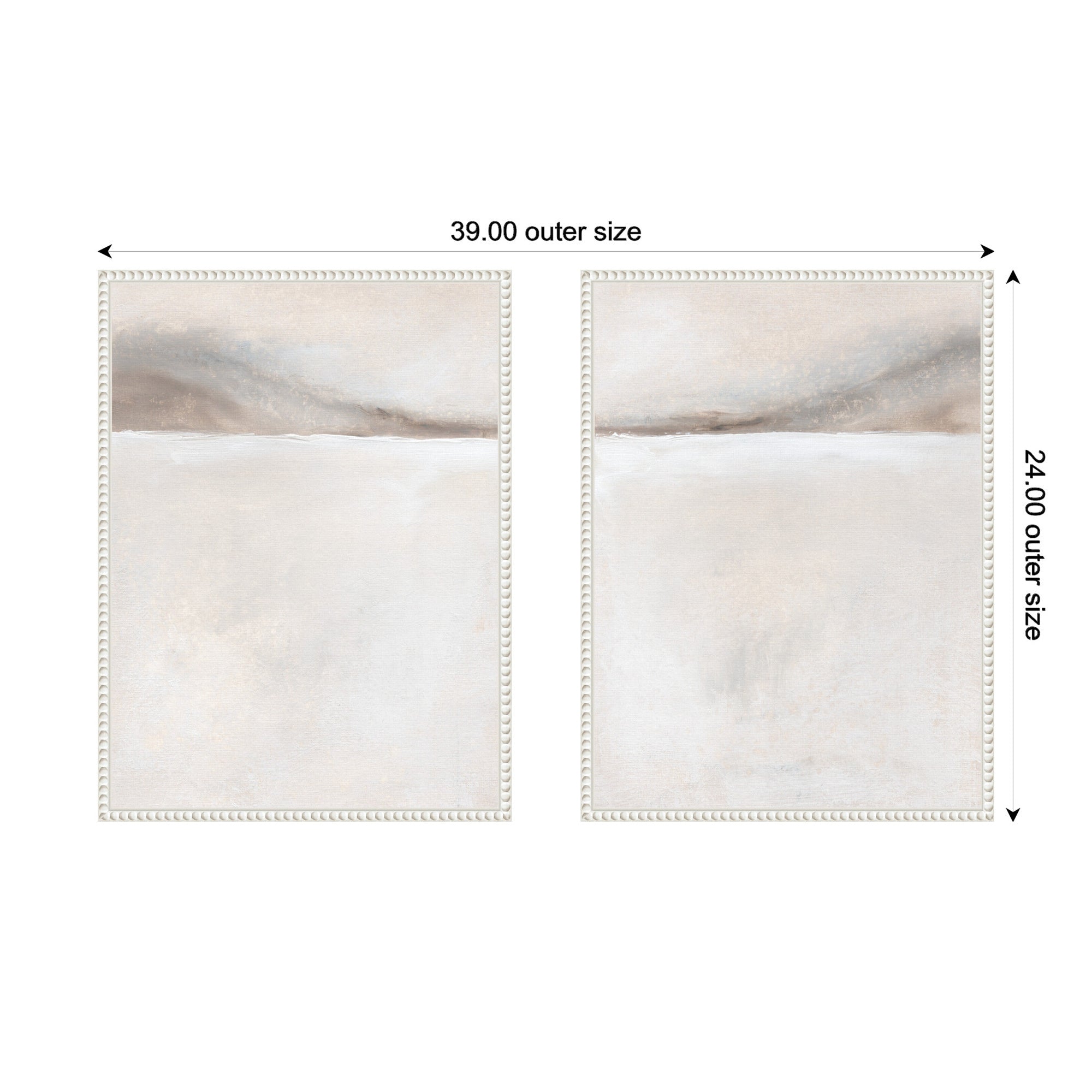 Art Set 2 Piece Set 18x24 Sylvie Beaded White 2
