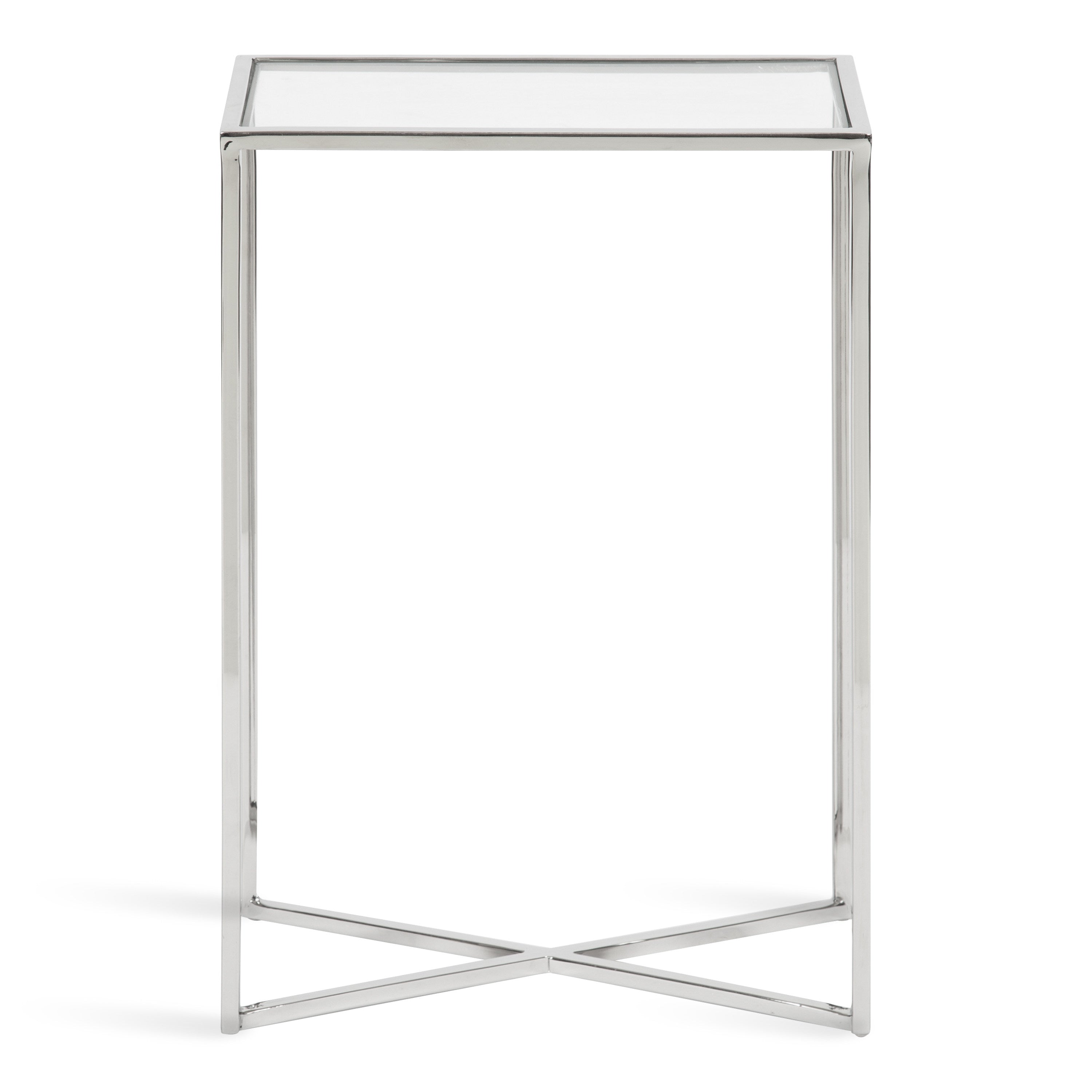 Side Table Clear Silver 16x8x24 3