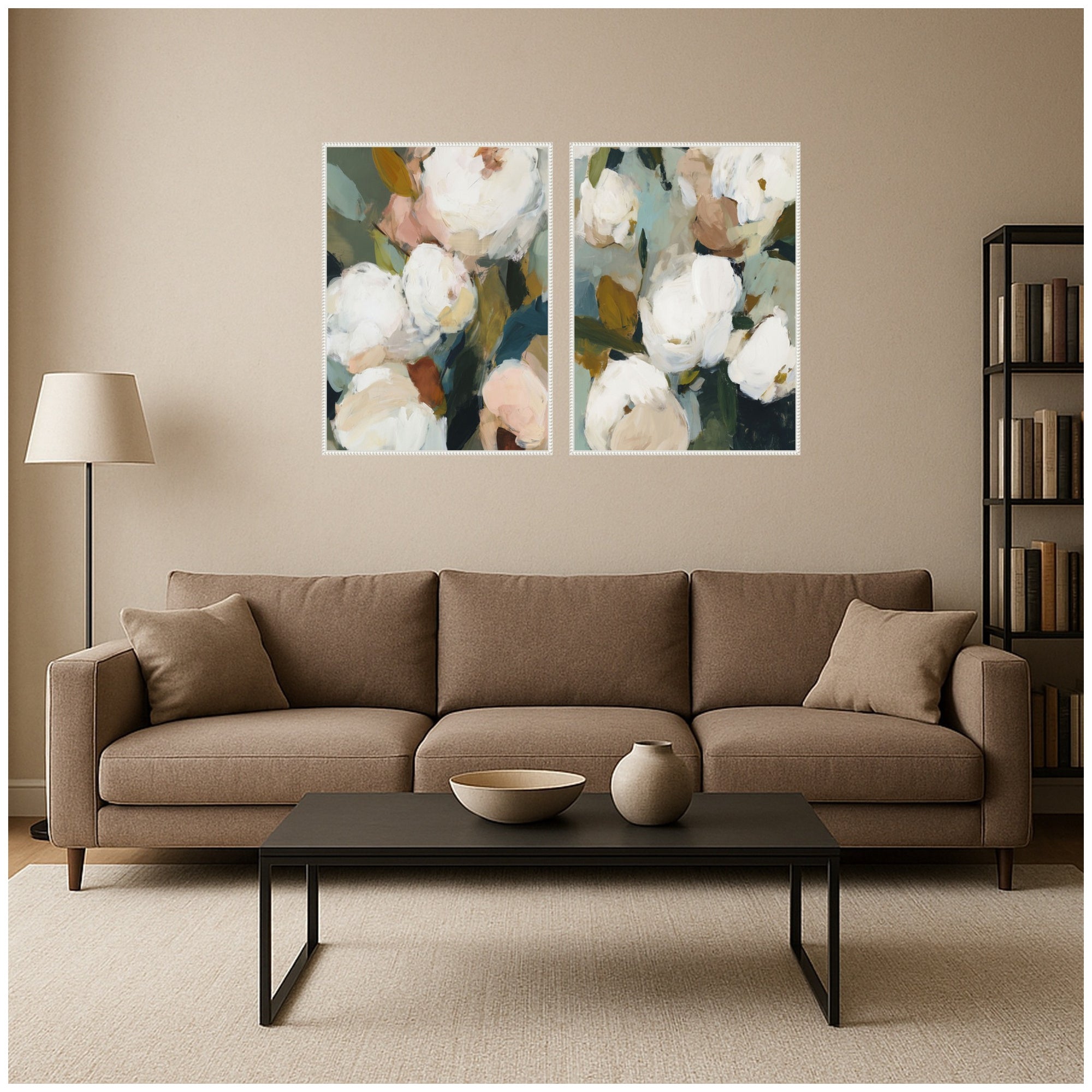 Art Set 2 Piece Set 28x38 Sylvie Beaded White 6
