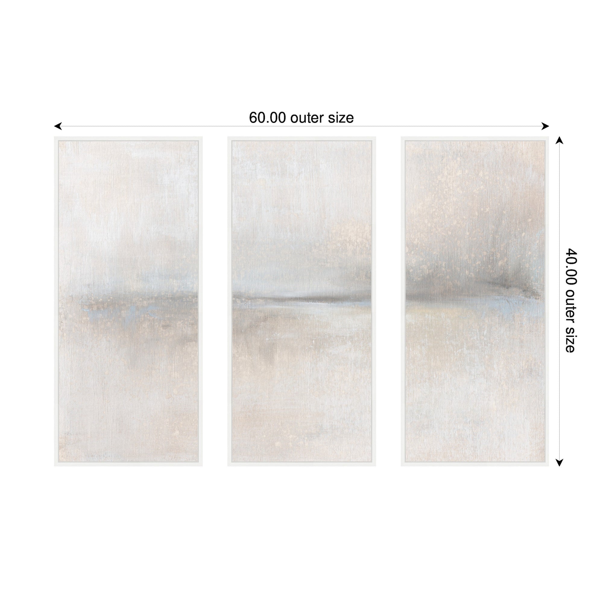 Art Set 3 Piece Set 18x40 Sylvie White 2