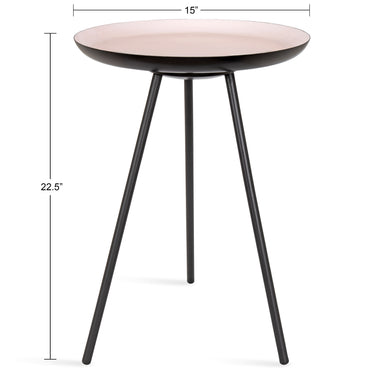 Side Table 15x15x22.5 Pink Black 2