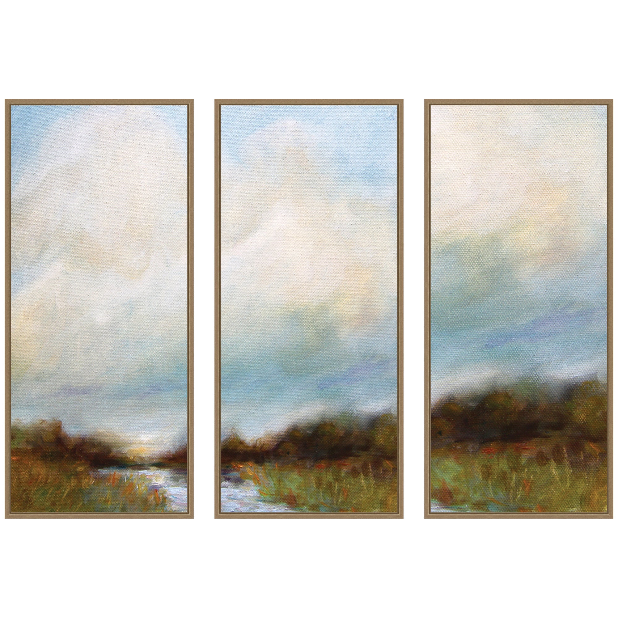 Art Set 3 Piece Set 18x40 Sylvie Dark Gold 1