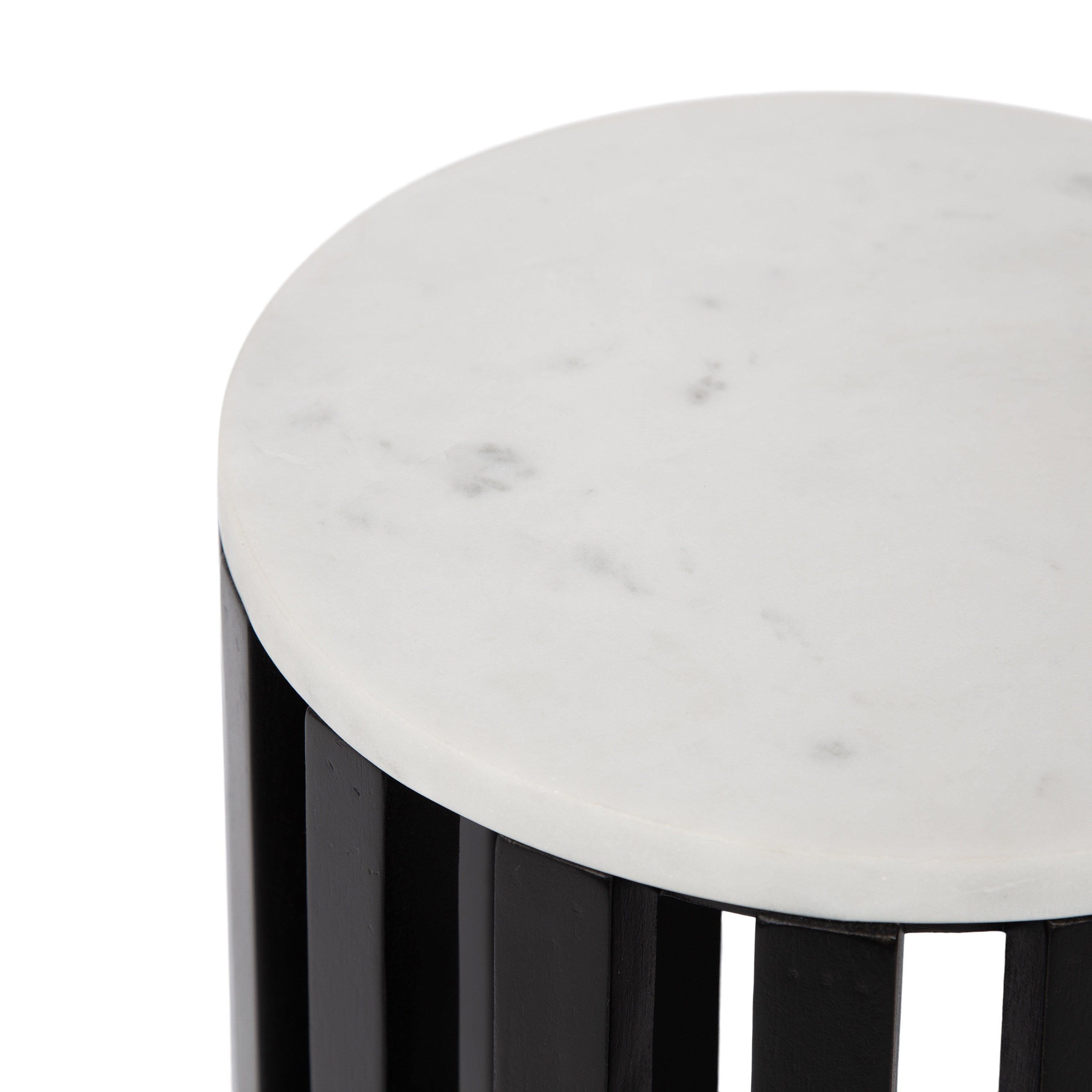 Drink Table White Black 9" Diameter 3