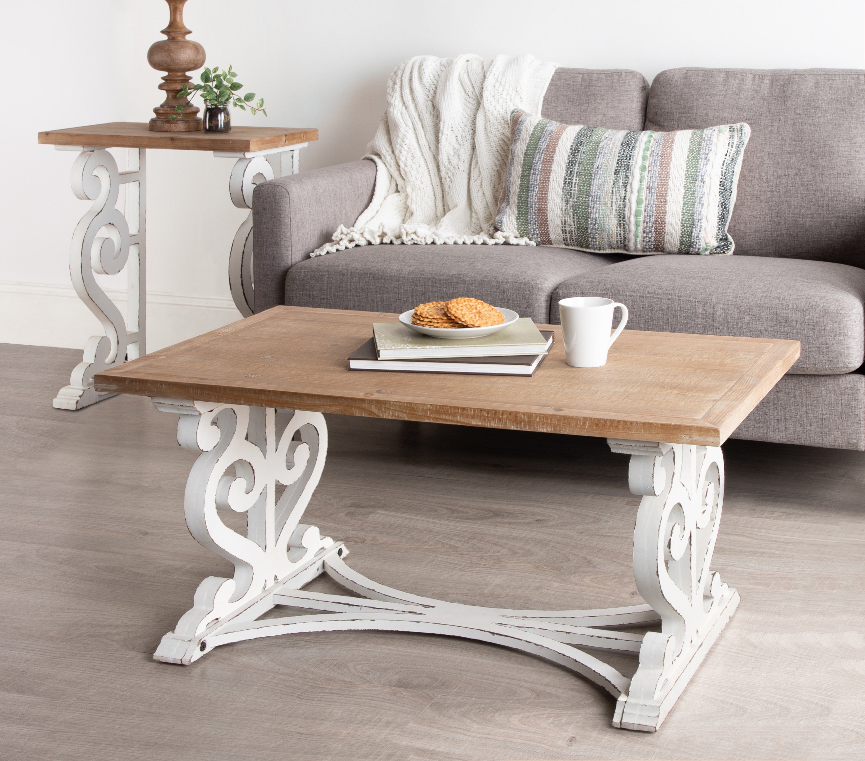 Wyldwood Rustic Carved Wood Coffee Table