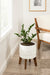 Freestanding Planter White Natural 11" Diameter 5