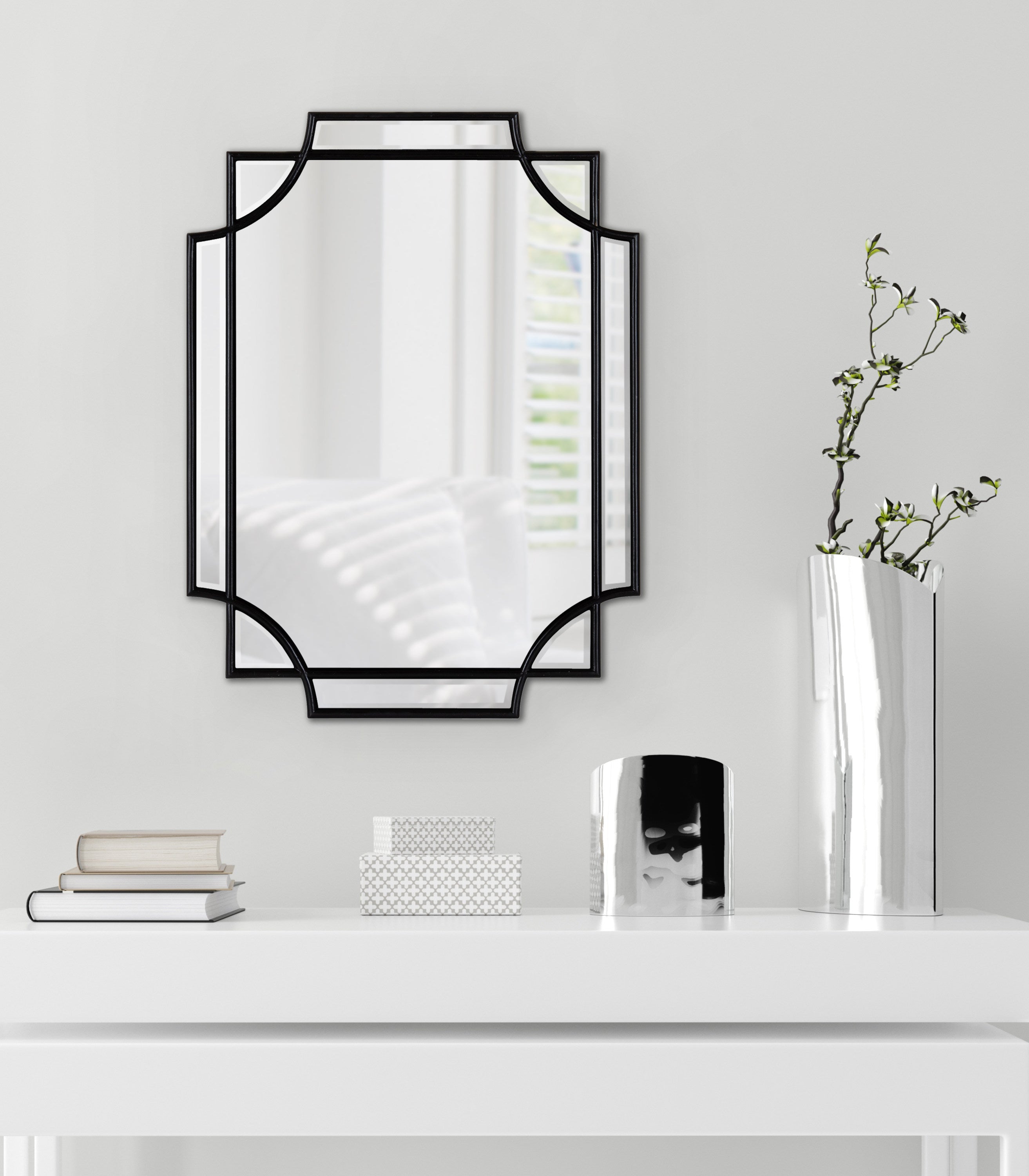 Scallop Mirror 18x24 Black 6