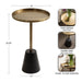 Side Table Gold Black 14x14x24 2