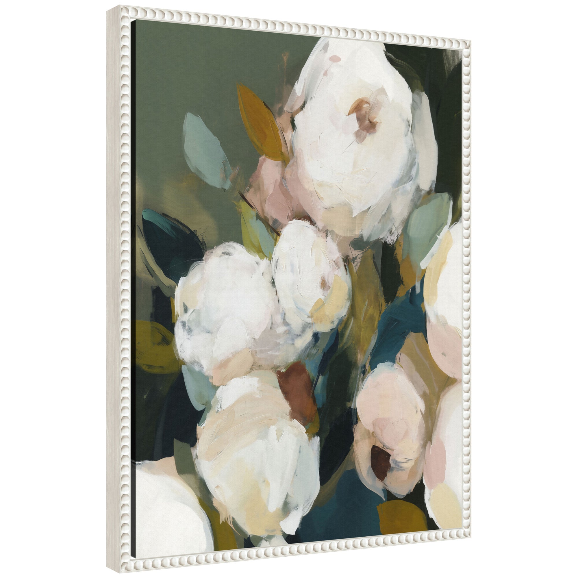 Framed Canvas 18x24 Sylvie Beaded White 1