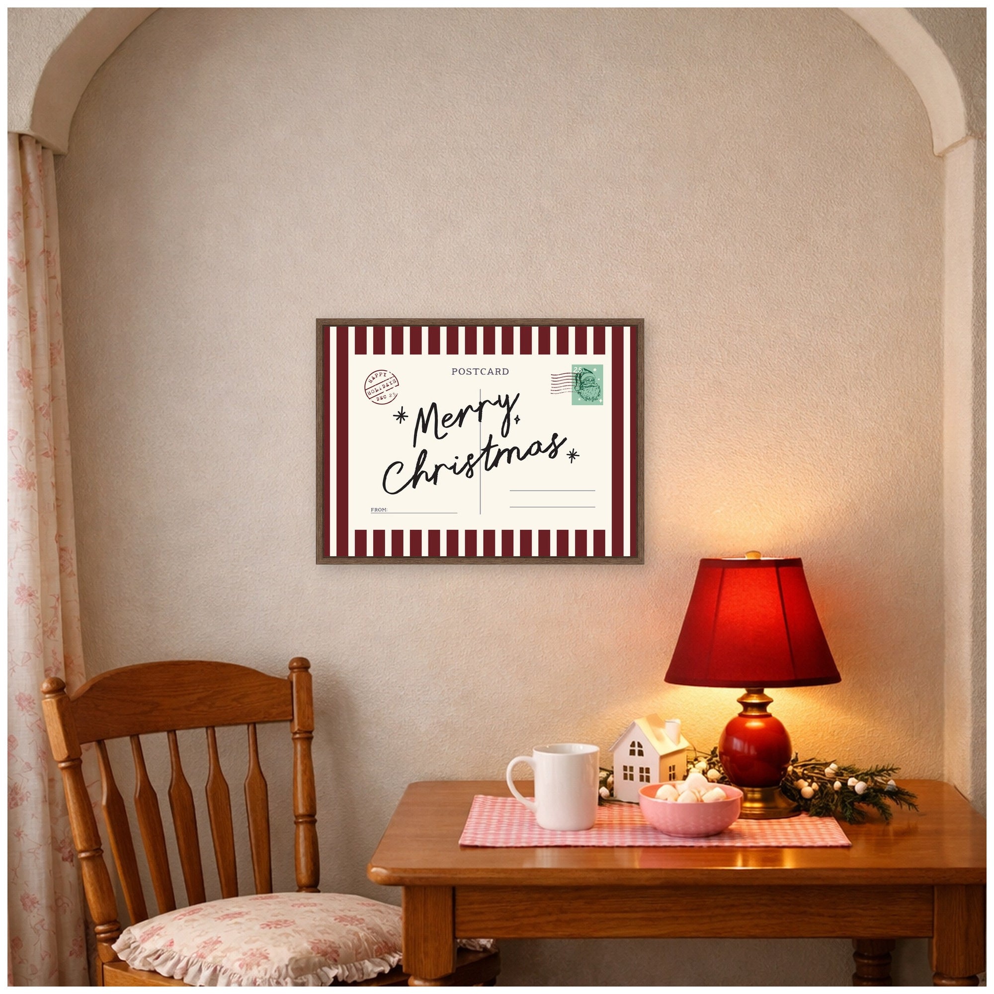Framed Canvas Sylvie Walnut 24x18 5