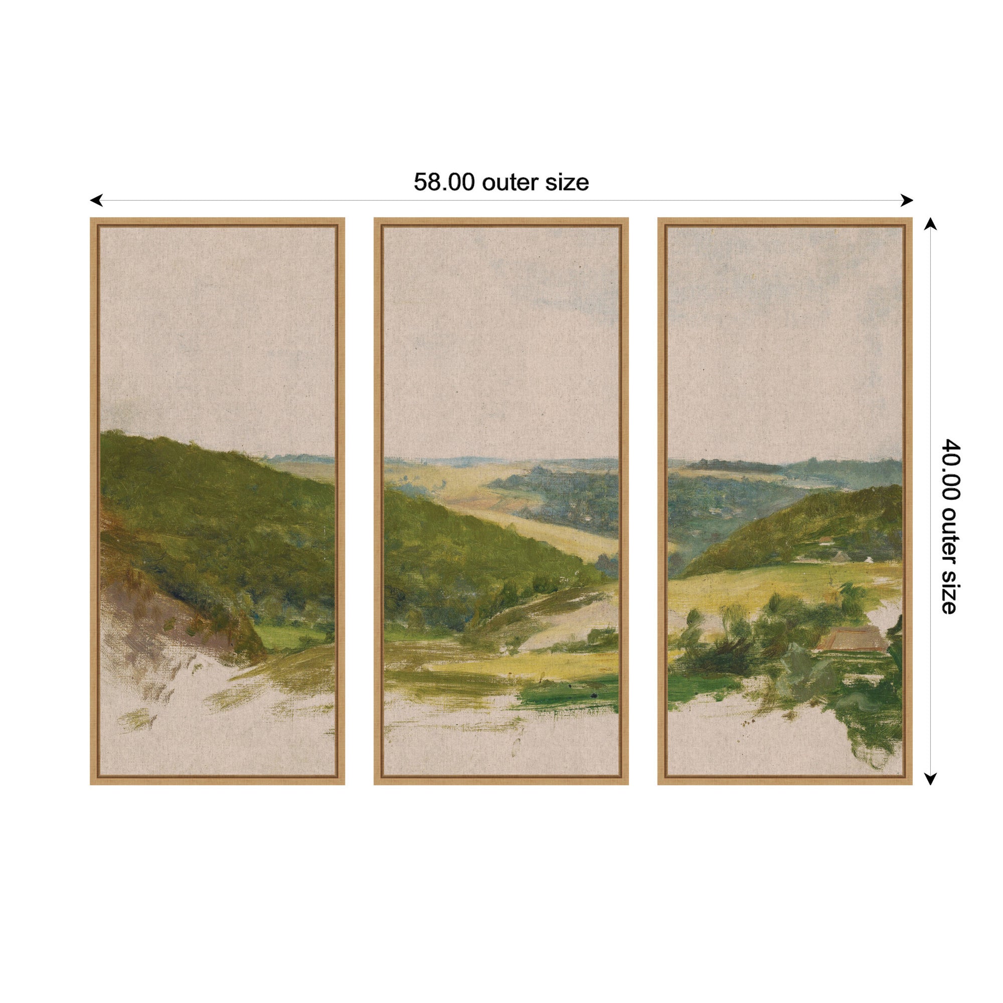 Art Set 3 Piece Set 18x40 Sylvie Natural 2