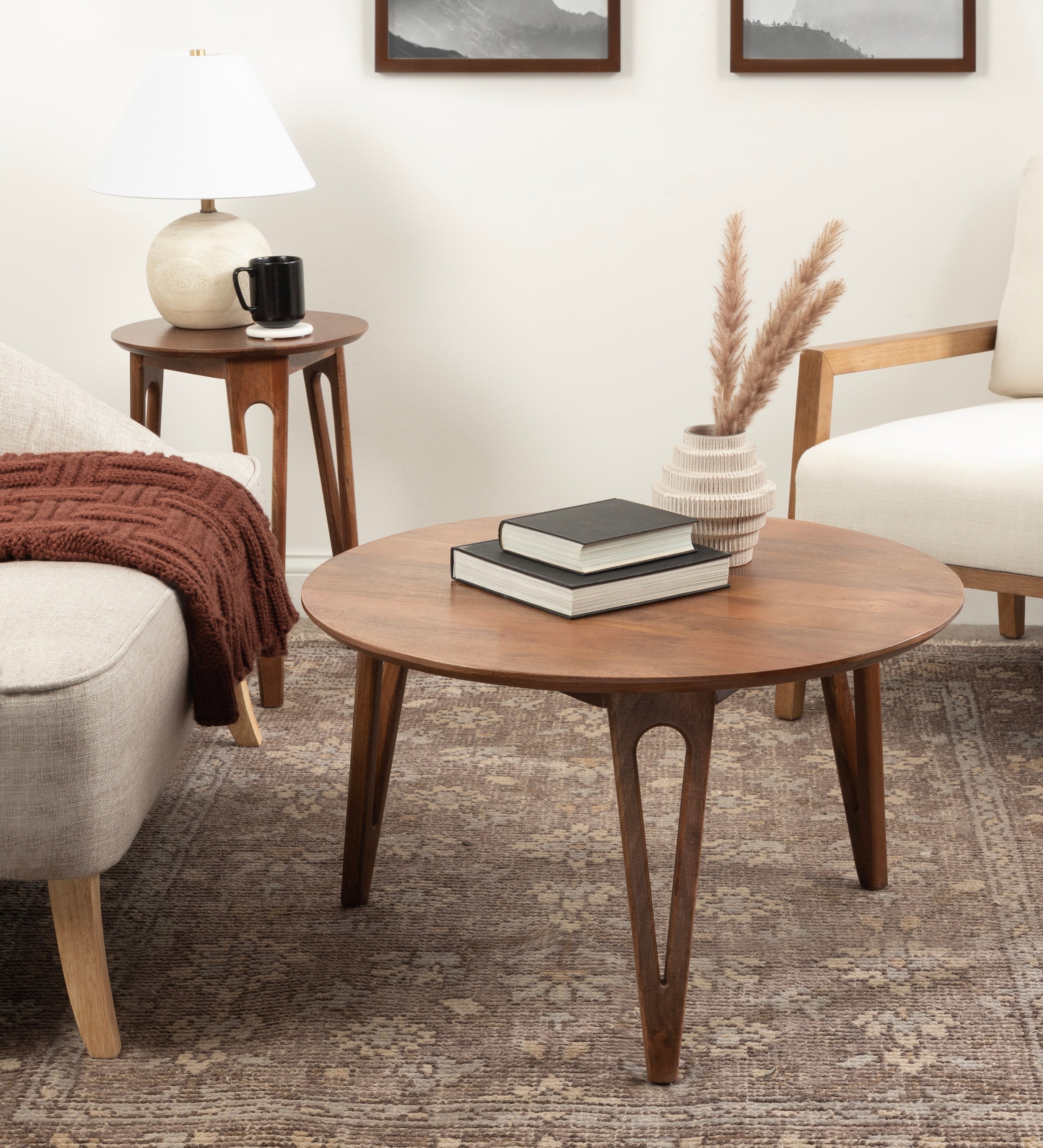 Coffee Table Walnut Brown 30x30x19 7