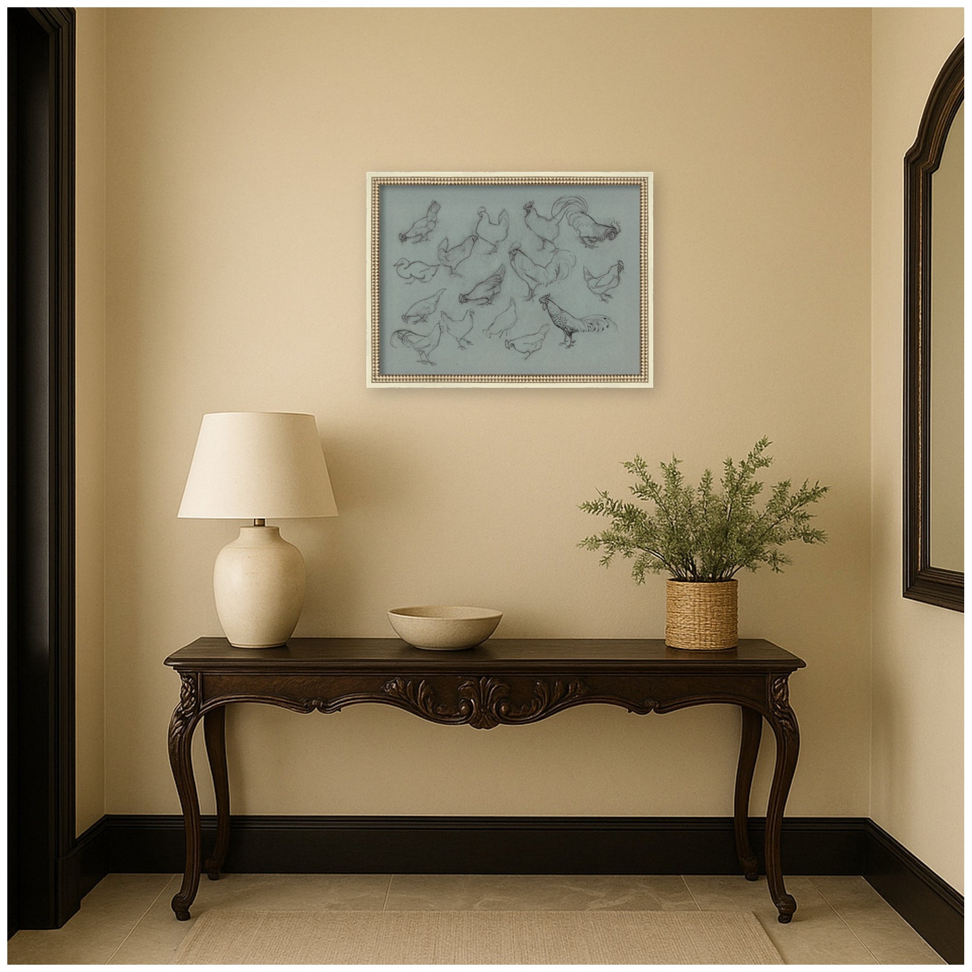 Mounted Canvas 26x20 Castellan Distressed White 7