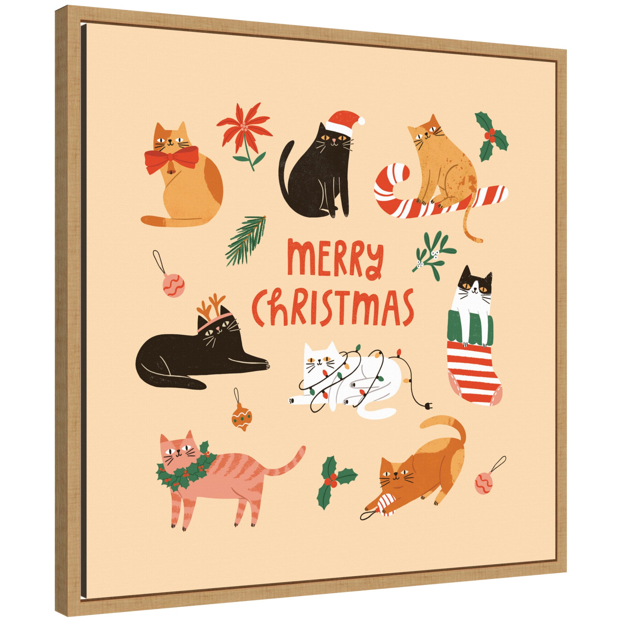 Sylvie Framed Canvas Christmas Cats by Tania Garcia