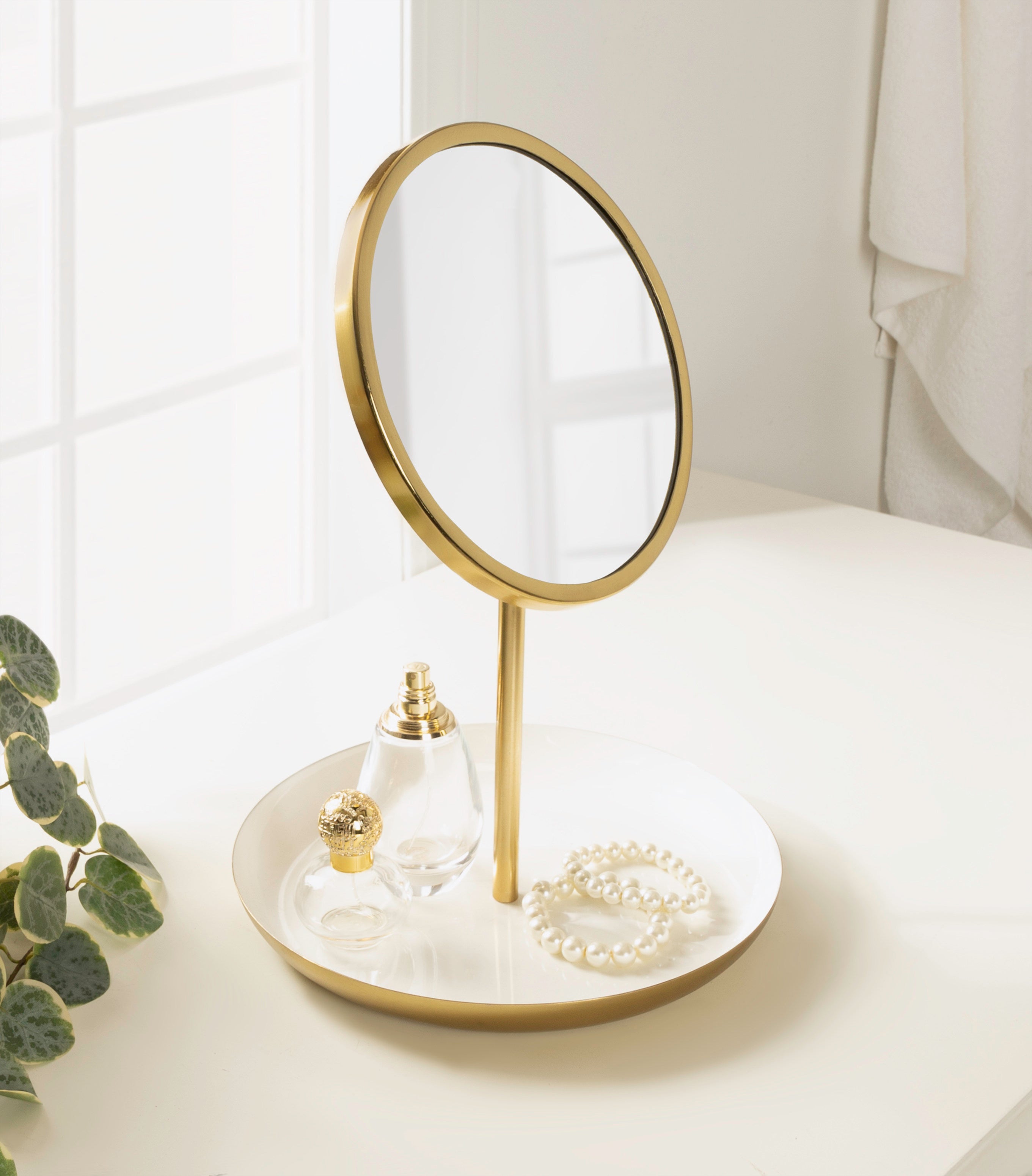 Tabletop Mirror White Gold 11x15 7