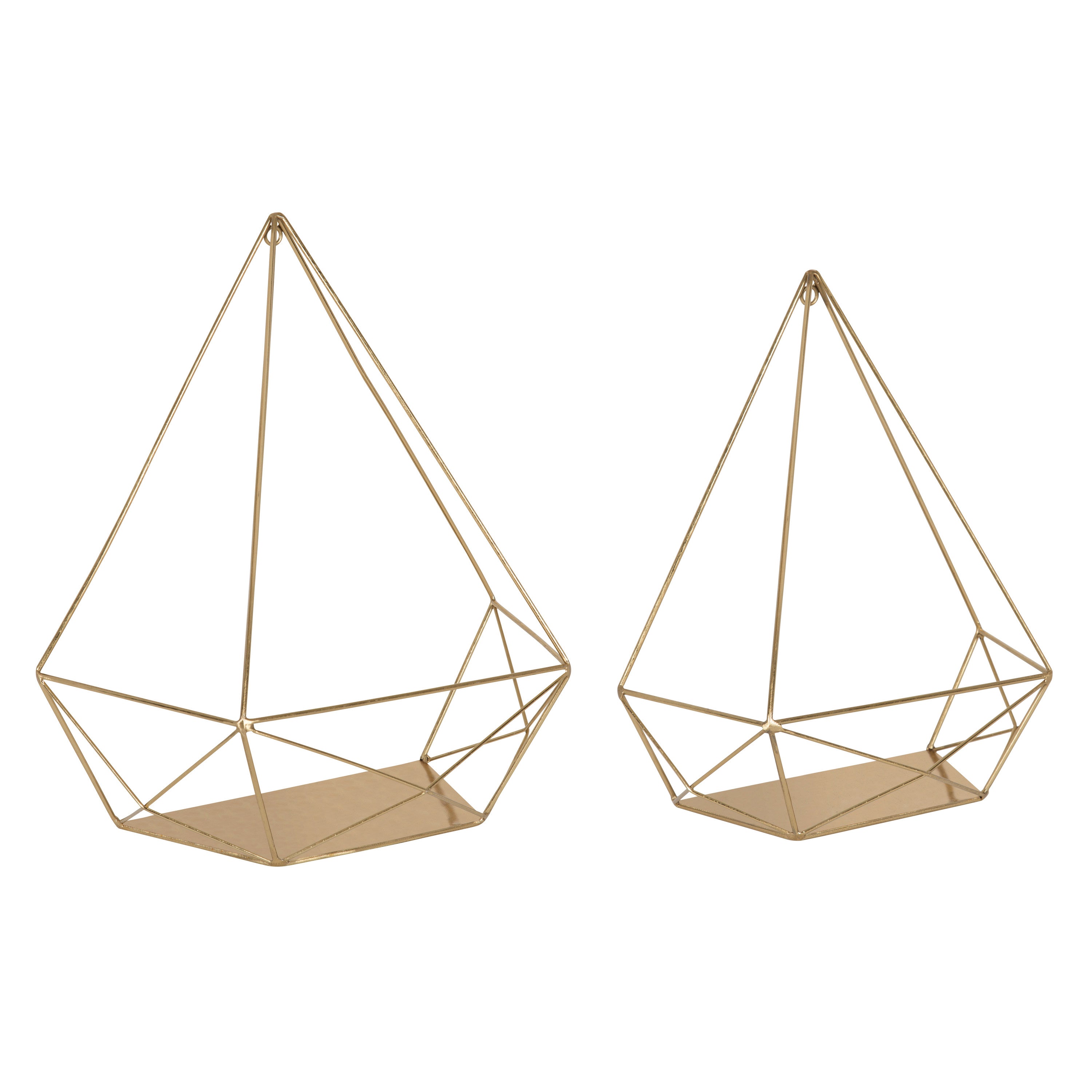 Accent Shelf Gold 2 Piece 1
