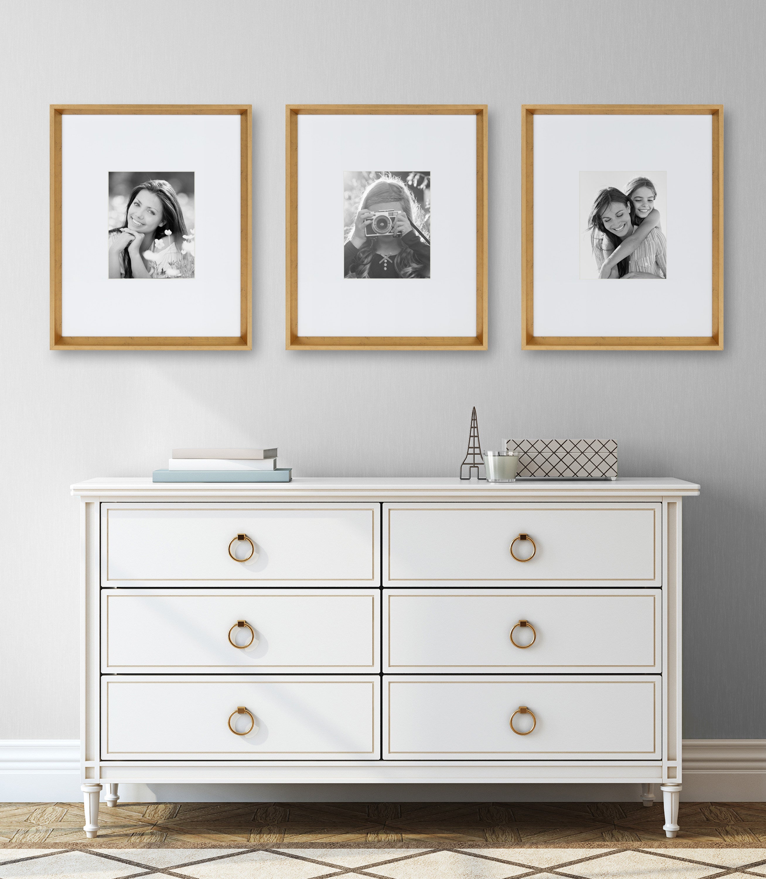 Wall Frame Gold 16x20 matted to 8x10 6