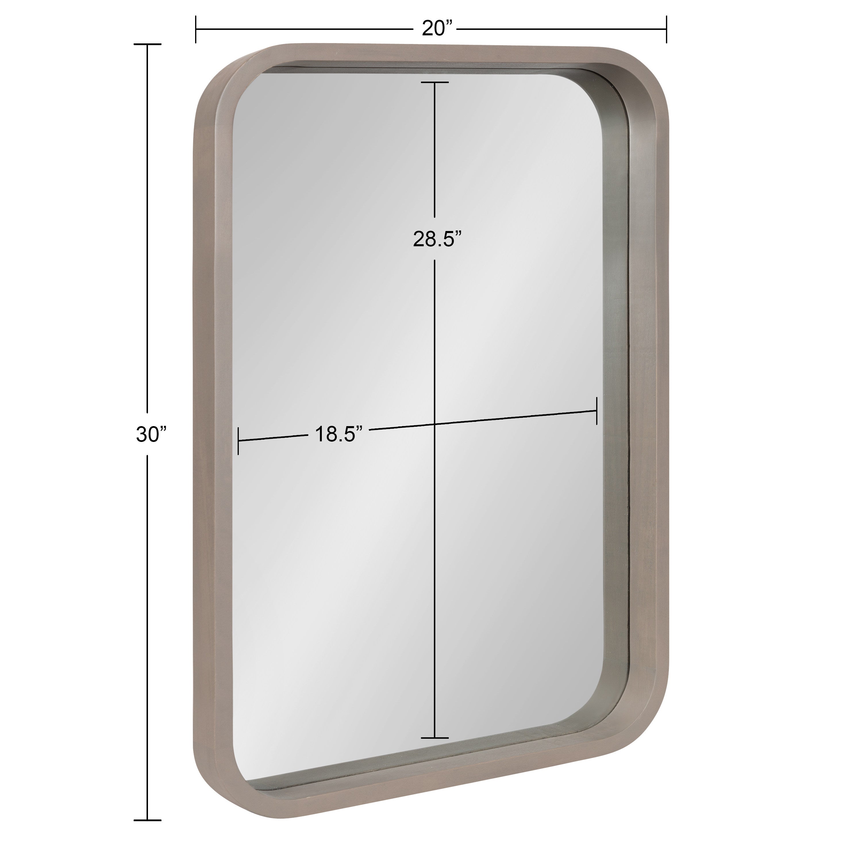 Rectangle Mirror Gray 20x30 5