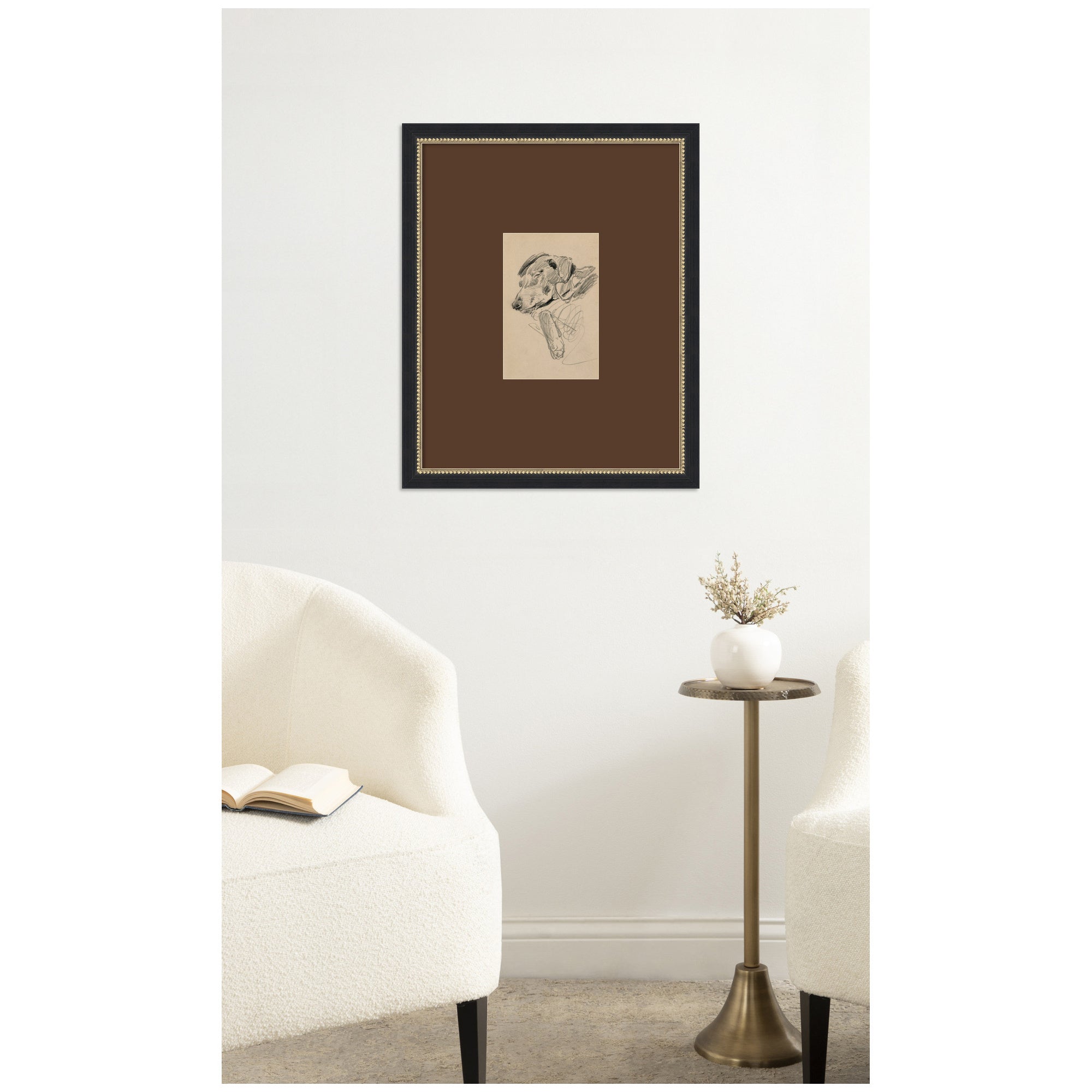 Framed Art 18x22 Brown Matted to 6x9 Belmont Black 6