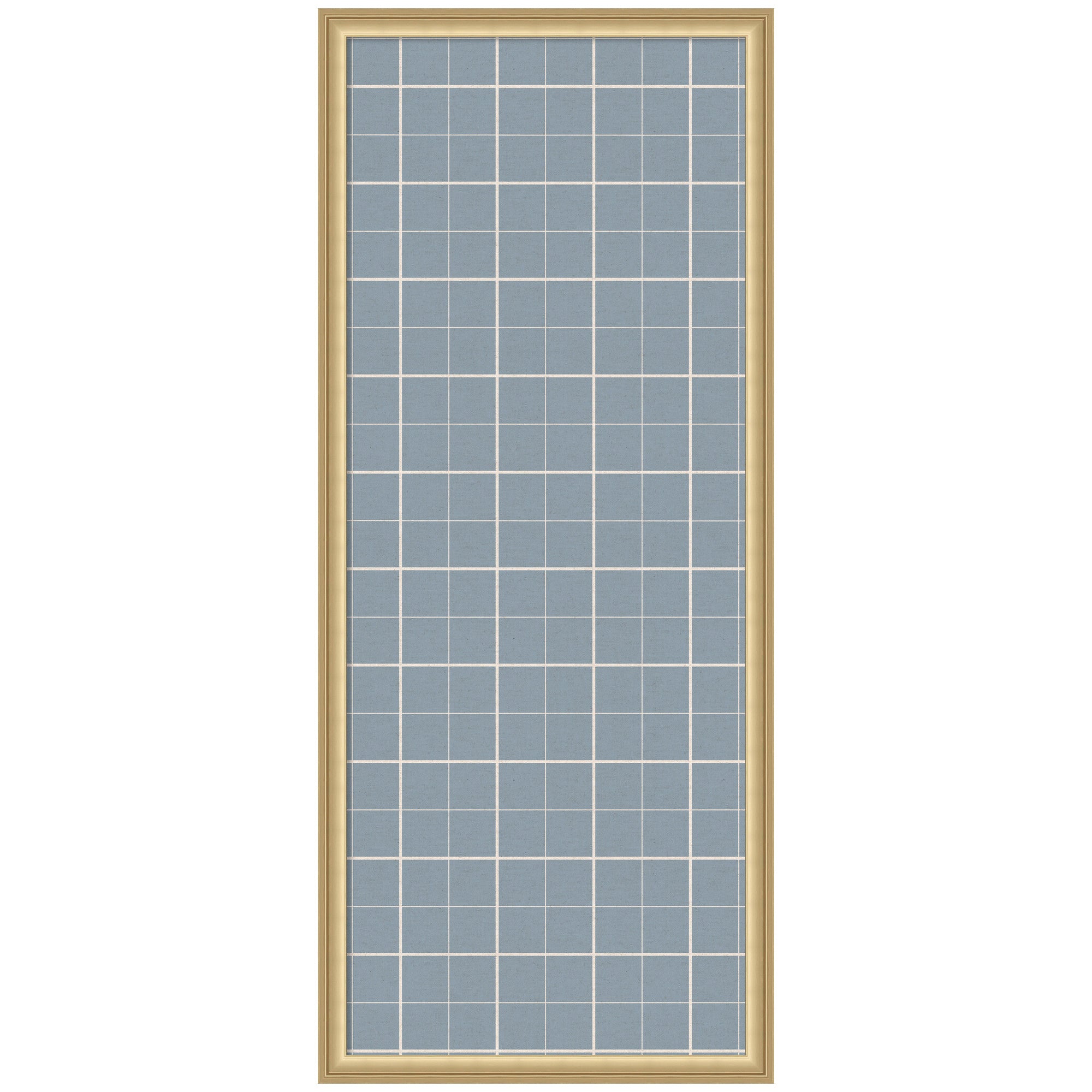 Framed Fabric Pinboard Light Blue Plaid Wall Organization