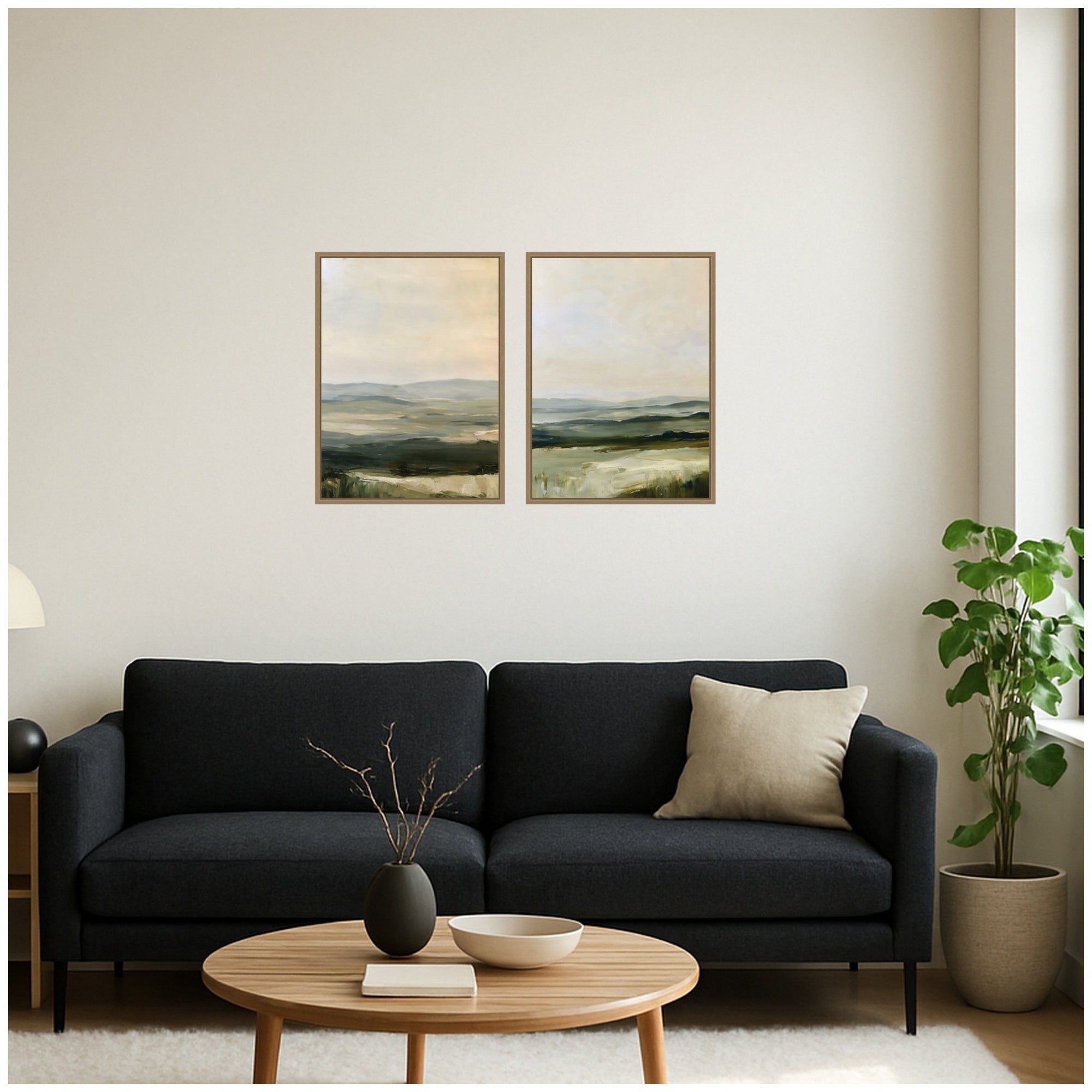 Framed Canvas Sylvie Dark Gold 2 Piece Set 18x24 5