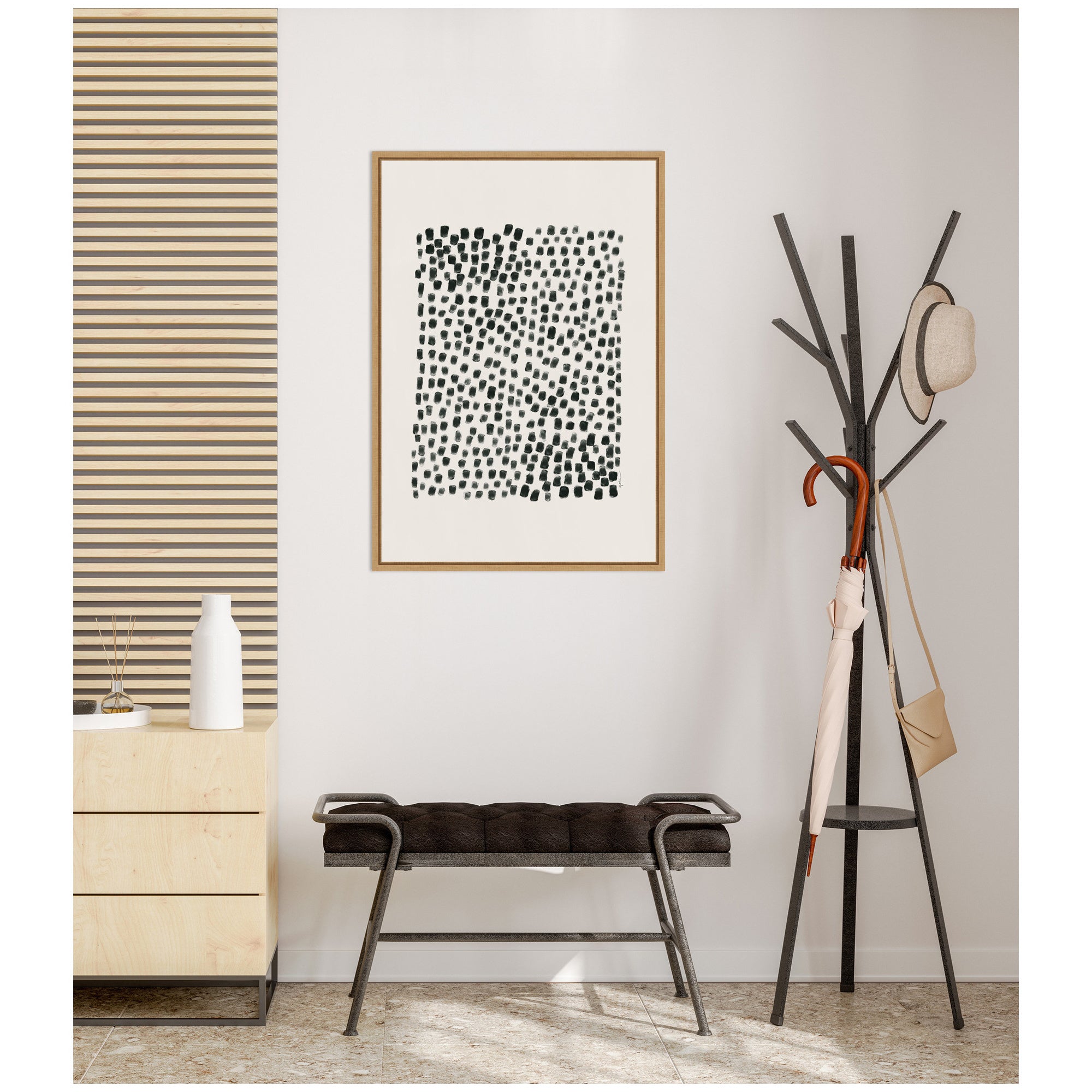 Abstract Black by Gabrielly Guedes Framed Canvas Wall Art Print