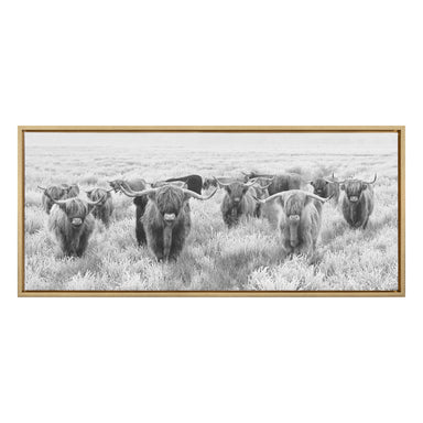 Framed Canvas Sylvie Bright Gold 18x40 2
