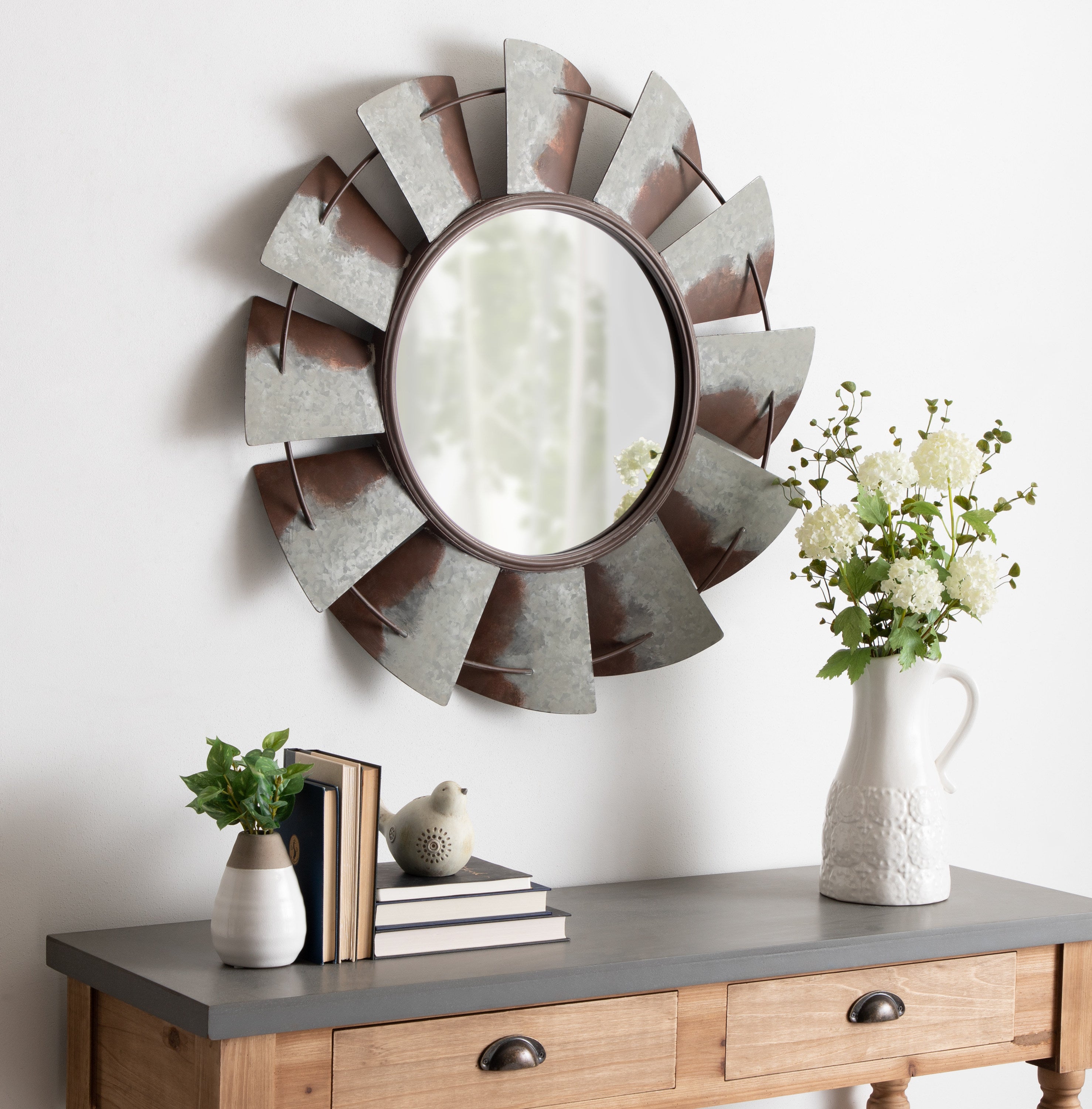 Millbrook Windmill Metal Wall Mirror