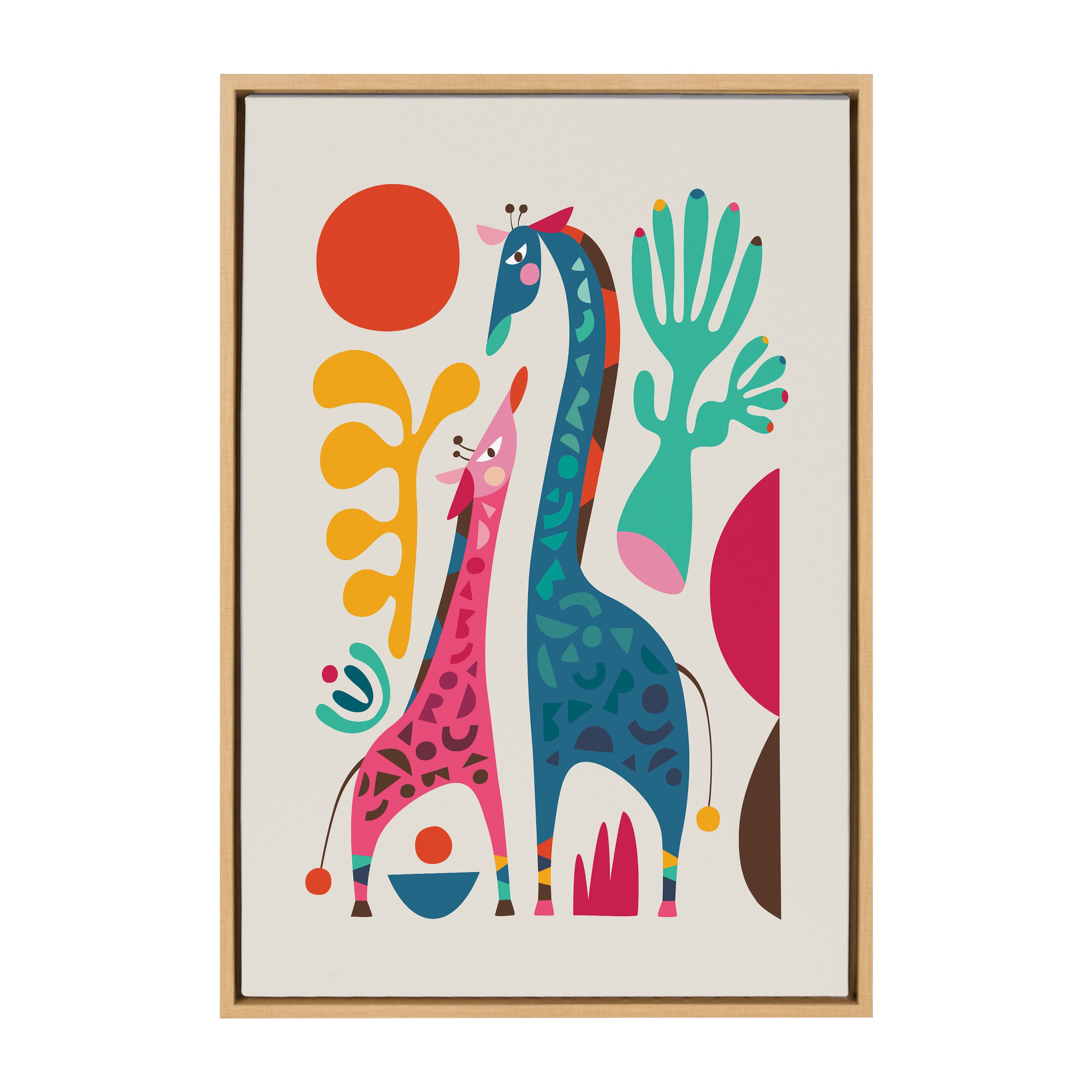 Sylvie Giraffe Love Framed Canvas by Rachel Lee of My Dream Wall