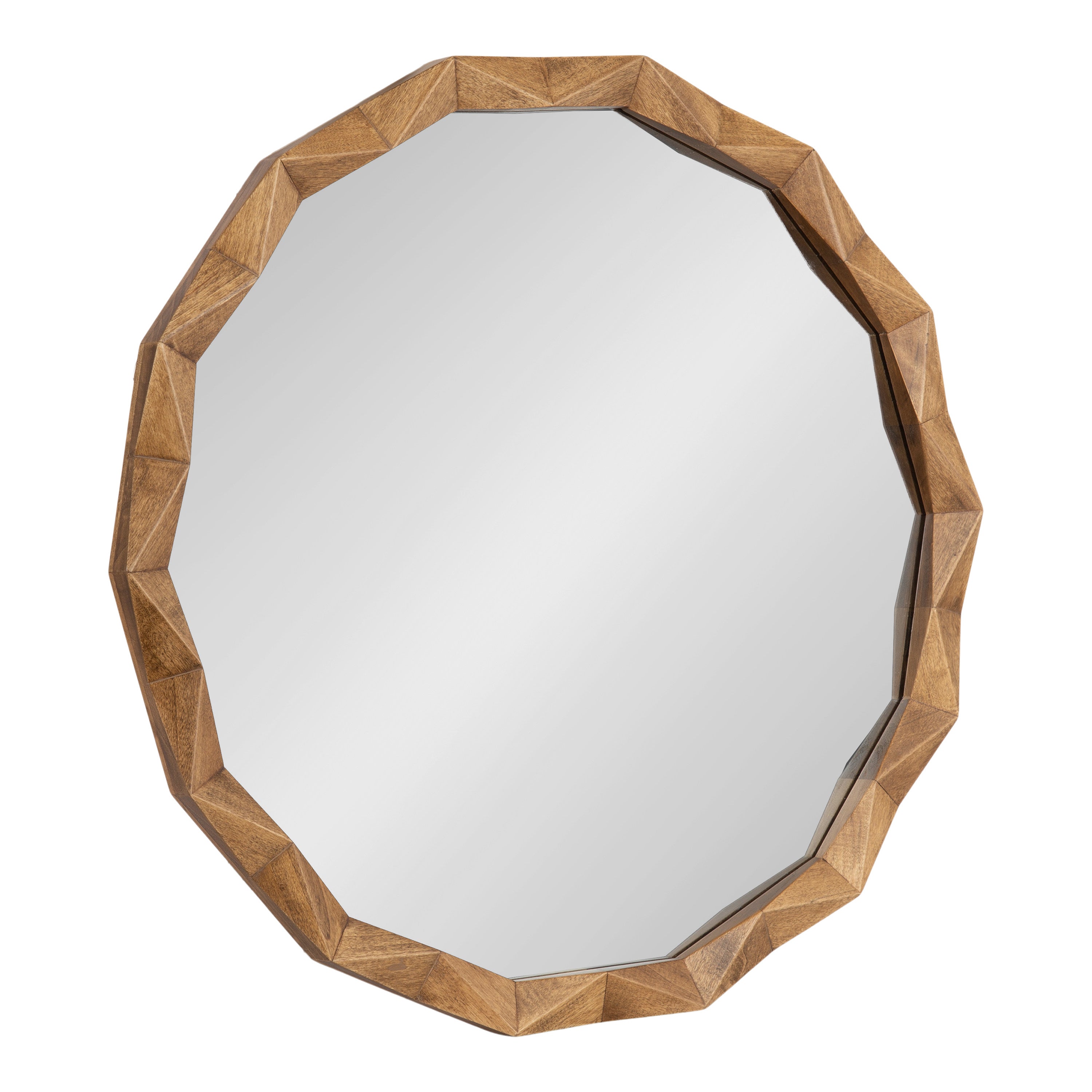 Round Mirror Rustic Brown 26x26 1