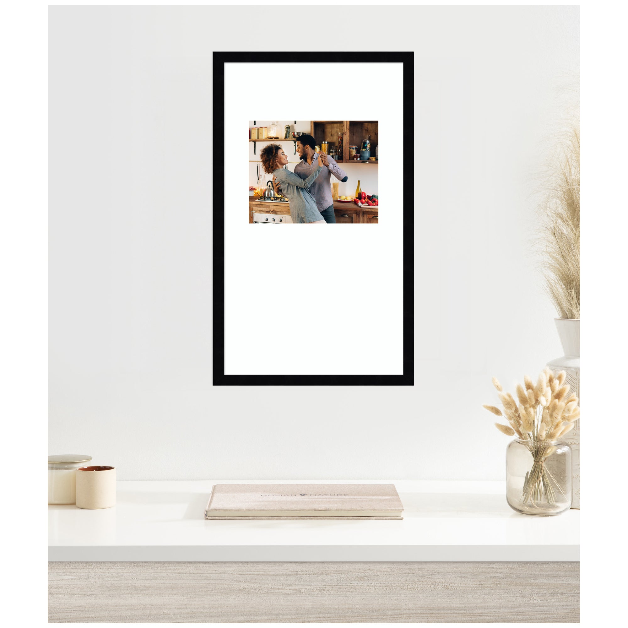Wall Frame Svelte Noir Black 14x24 matted to 8x10 5