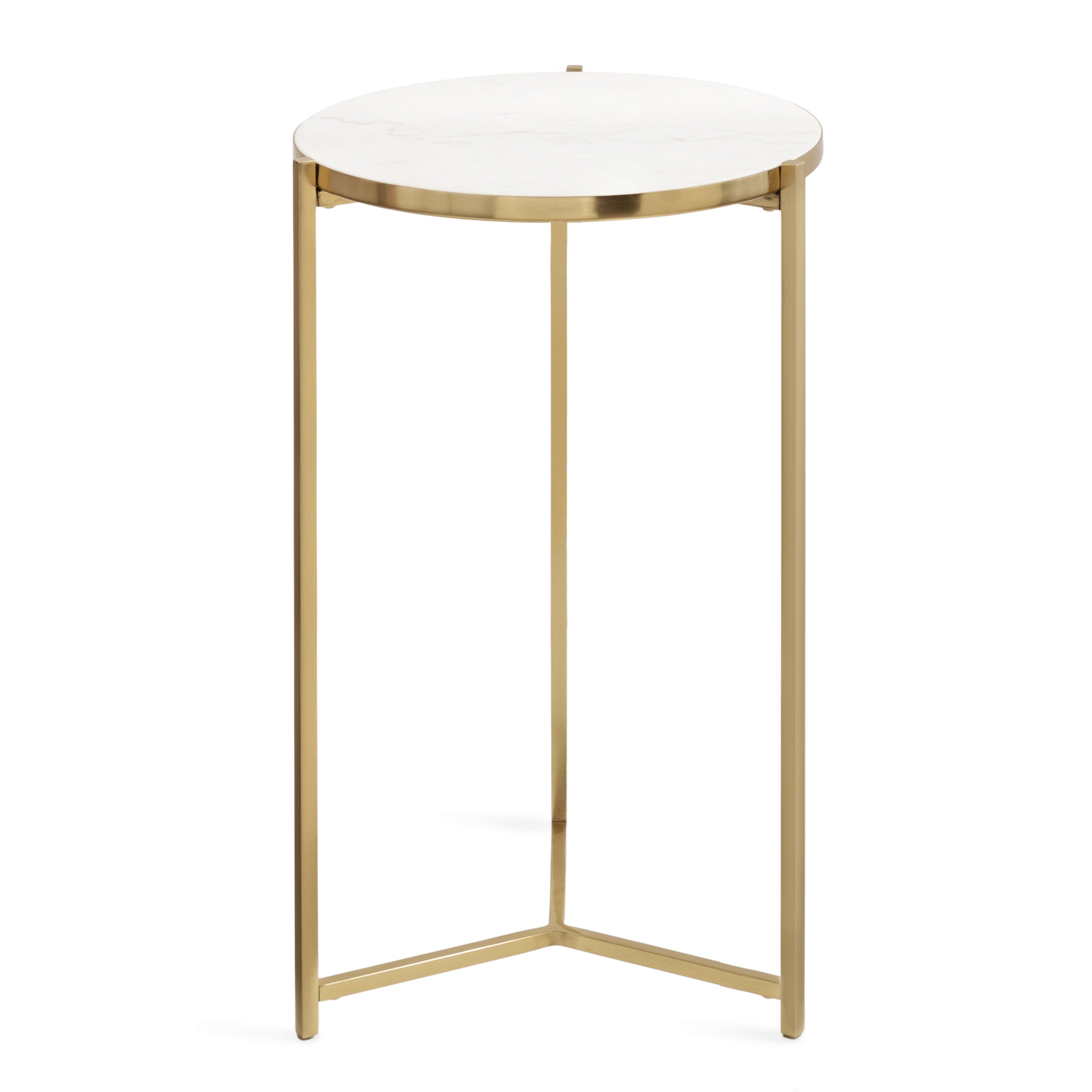 Side Table White Gold 15x15x24 1