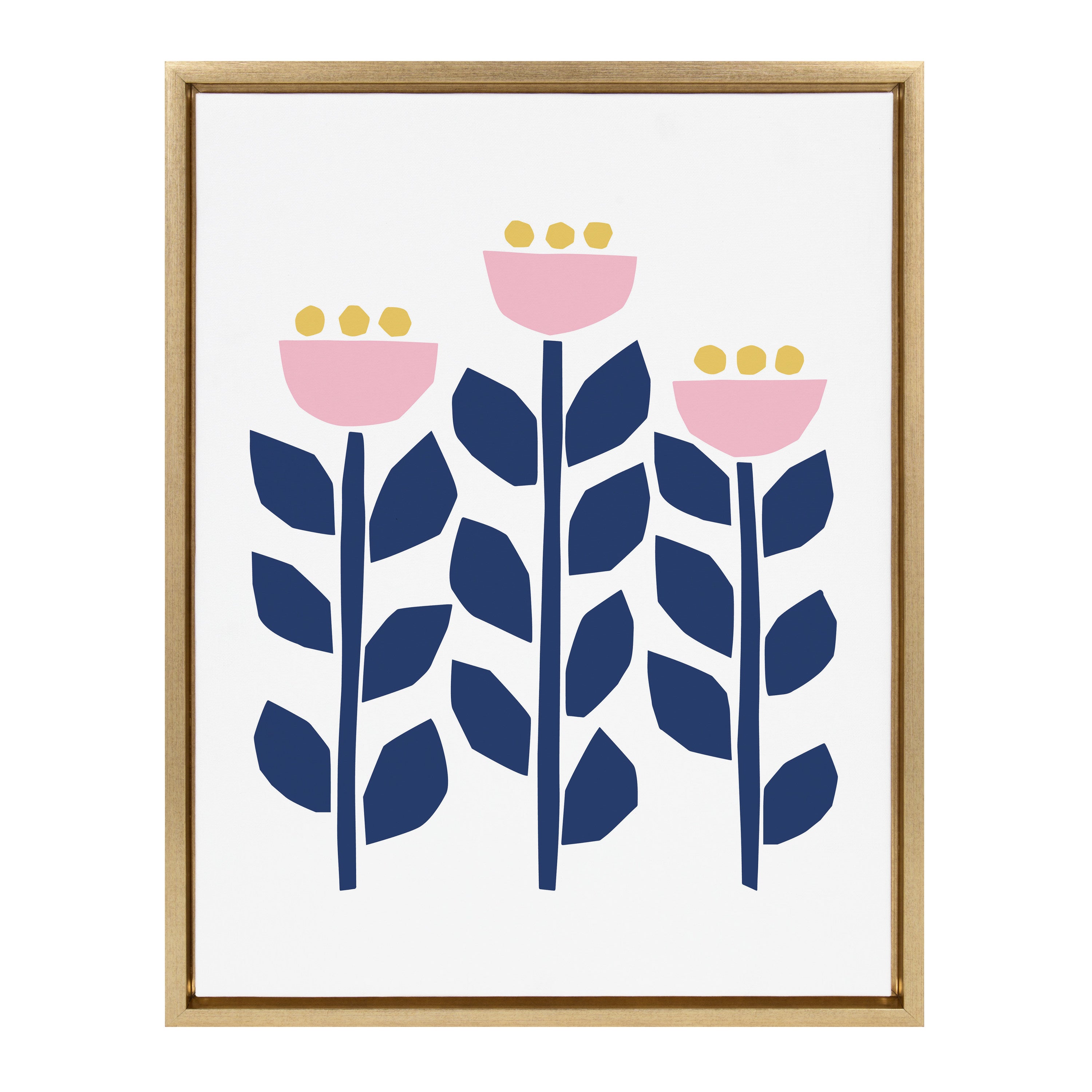 Sylvie Nordic Flowers Framed Canvas by Myriam Van Neste