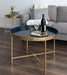 Coffee Table Navy Blue Gold 28.25x28.25x19 7