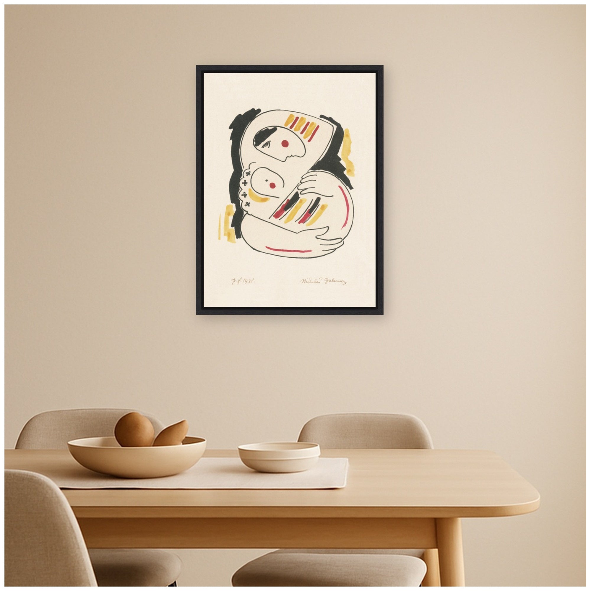 1938 Mikulas Galanda by Nostalgia Prints Framed Canvas Wall Art Print