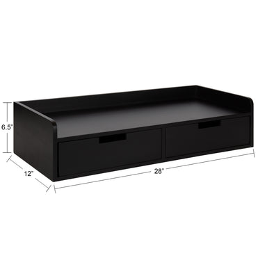 Floating Console Table Black 28x12x6.5 2