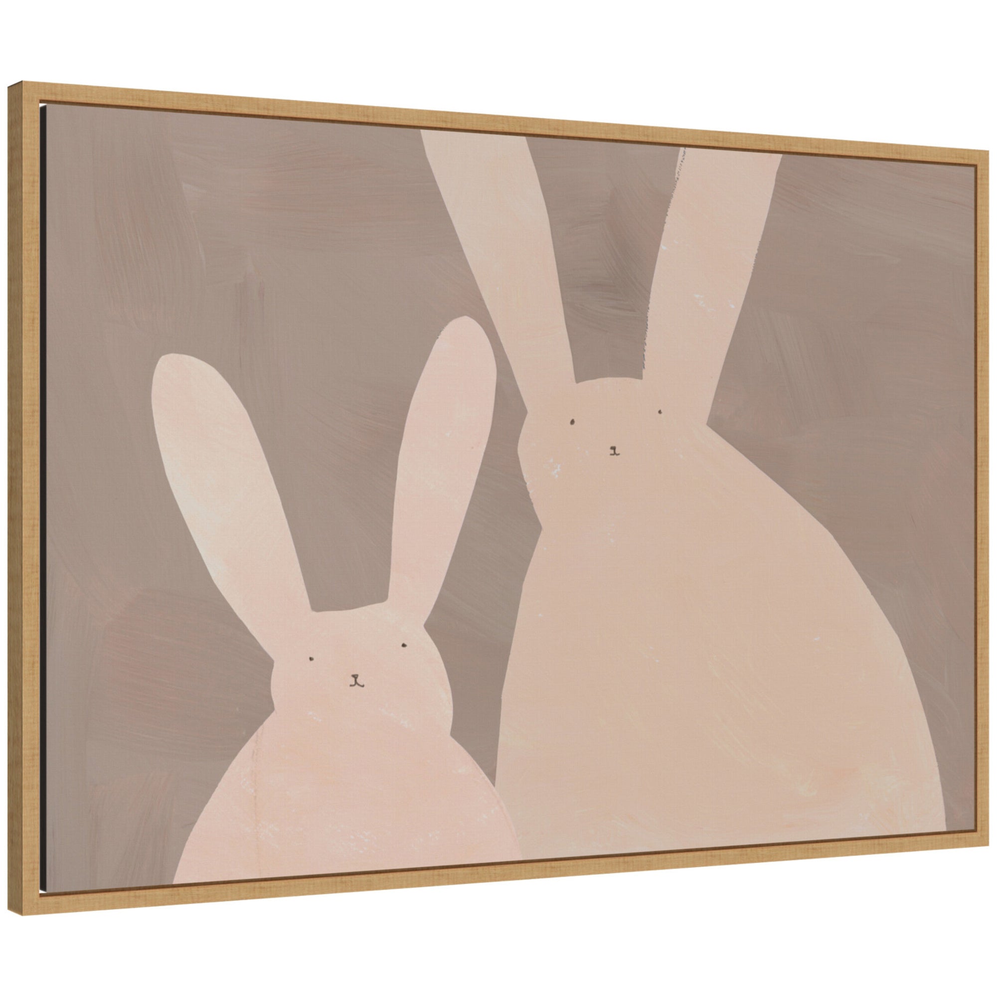 Bunny Mama and Baby II by Alicia Abla Framed Canvas Wall Art Print