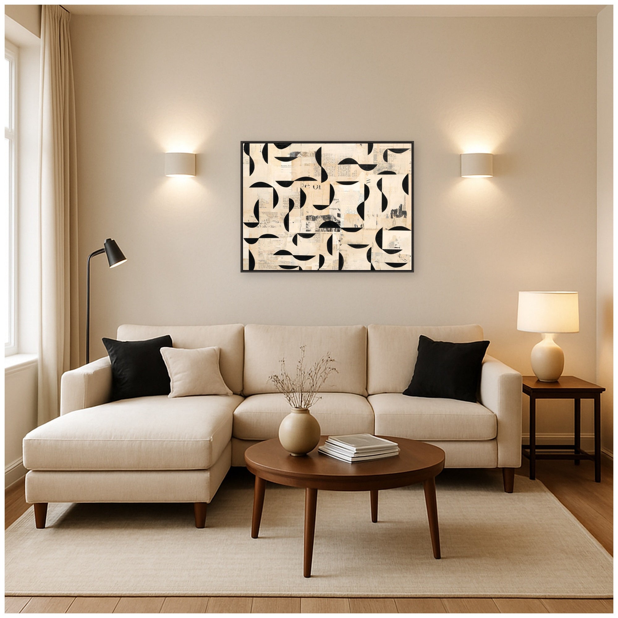 Half Moon Bay  by Felicia Dadak Framed Canvas Wall Art Print