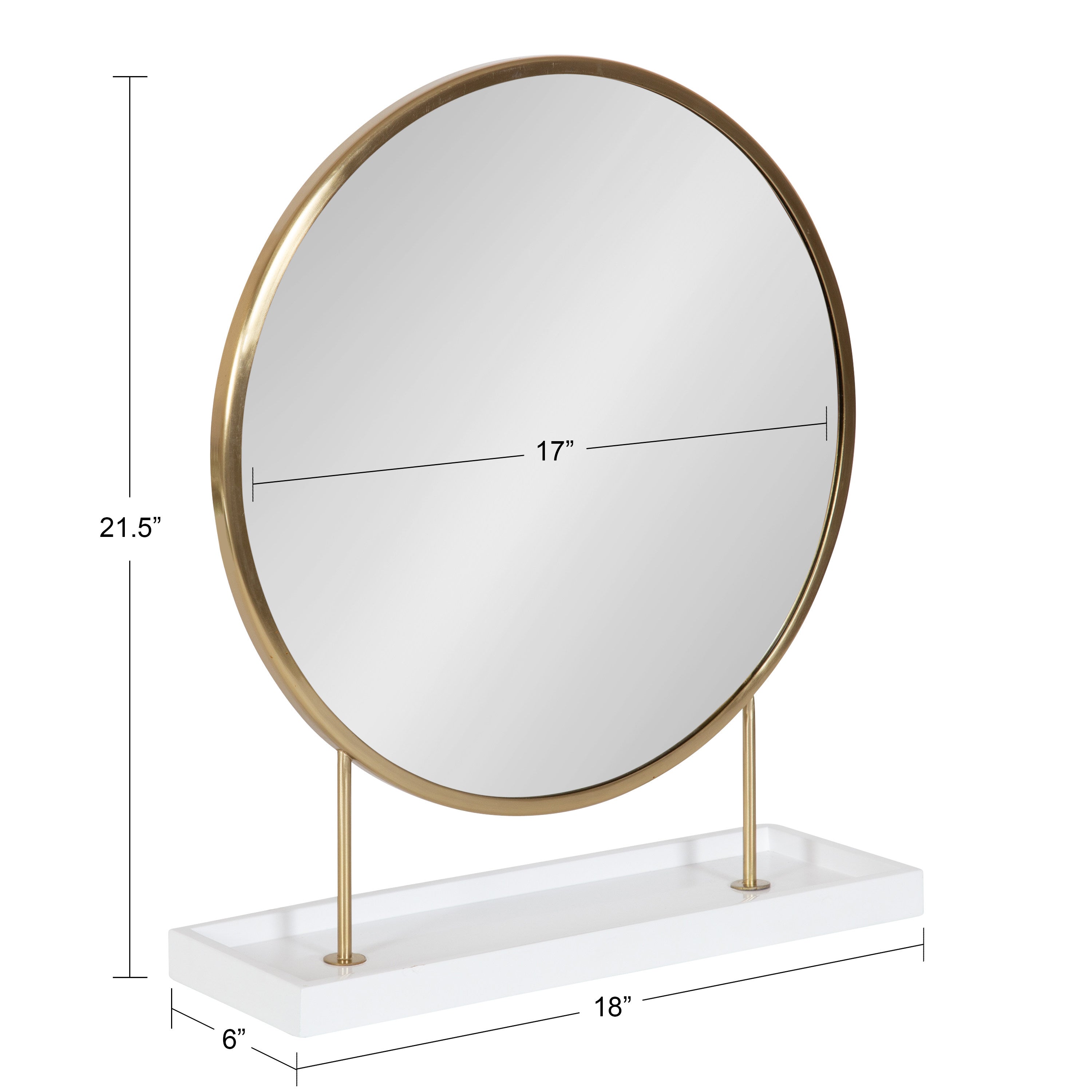 Tabletop Mirror White Gold 18x22 5