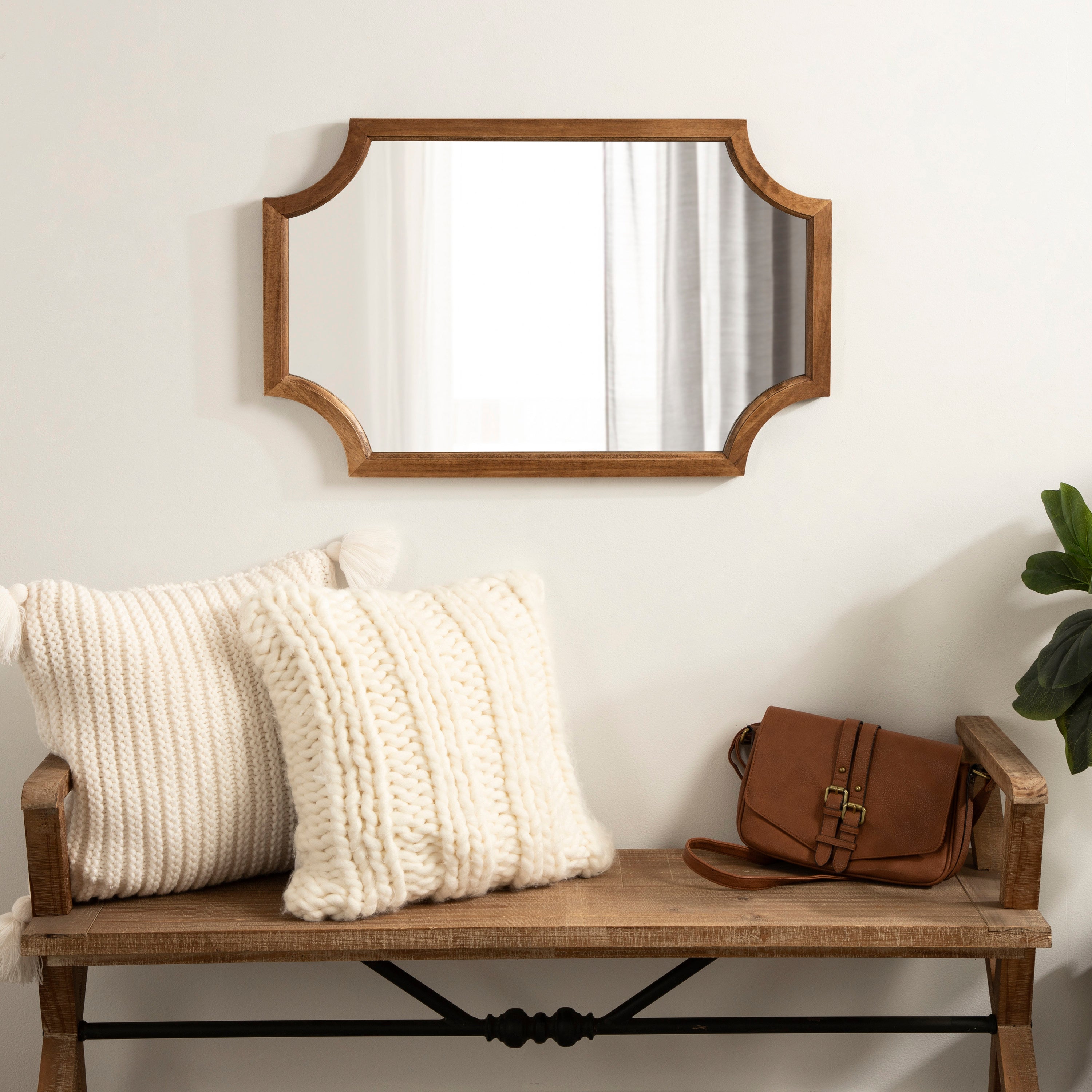 Scallop Mirror Rustic Brown 20x30 7