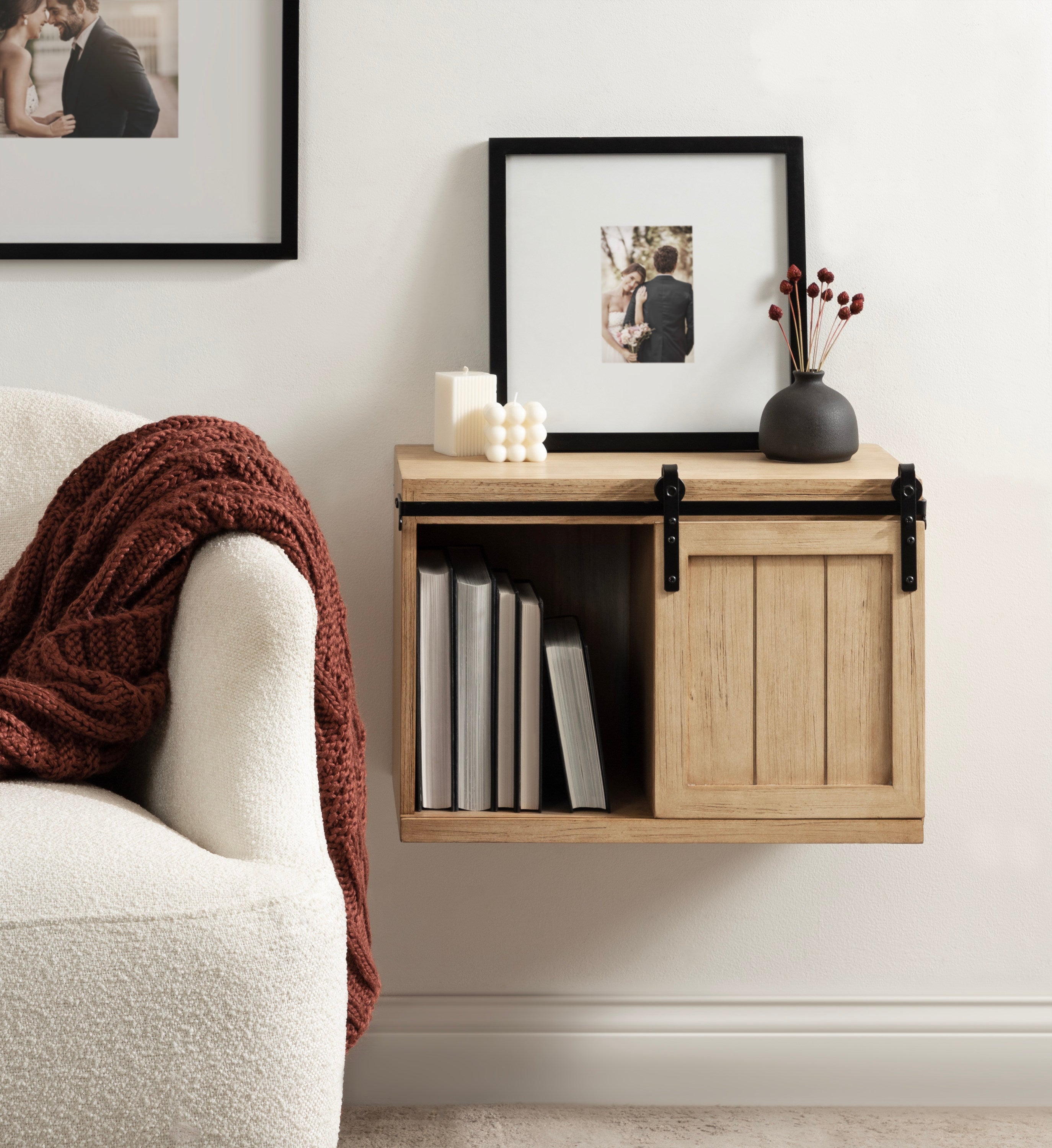 Floating Side Table Natural 20x12x15 8