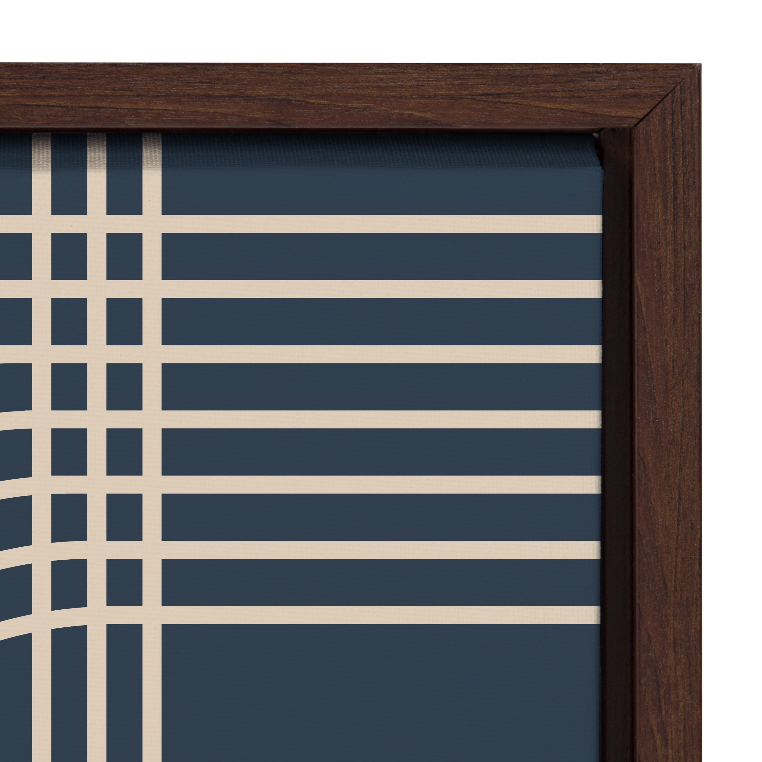 Sylvie Lines in Blue Framed Canvas by Apricot and Birch