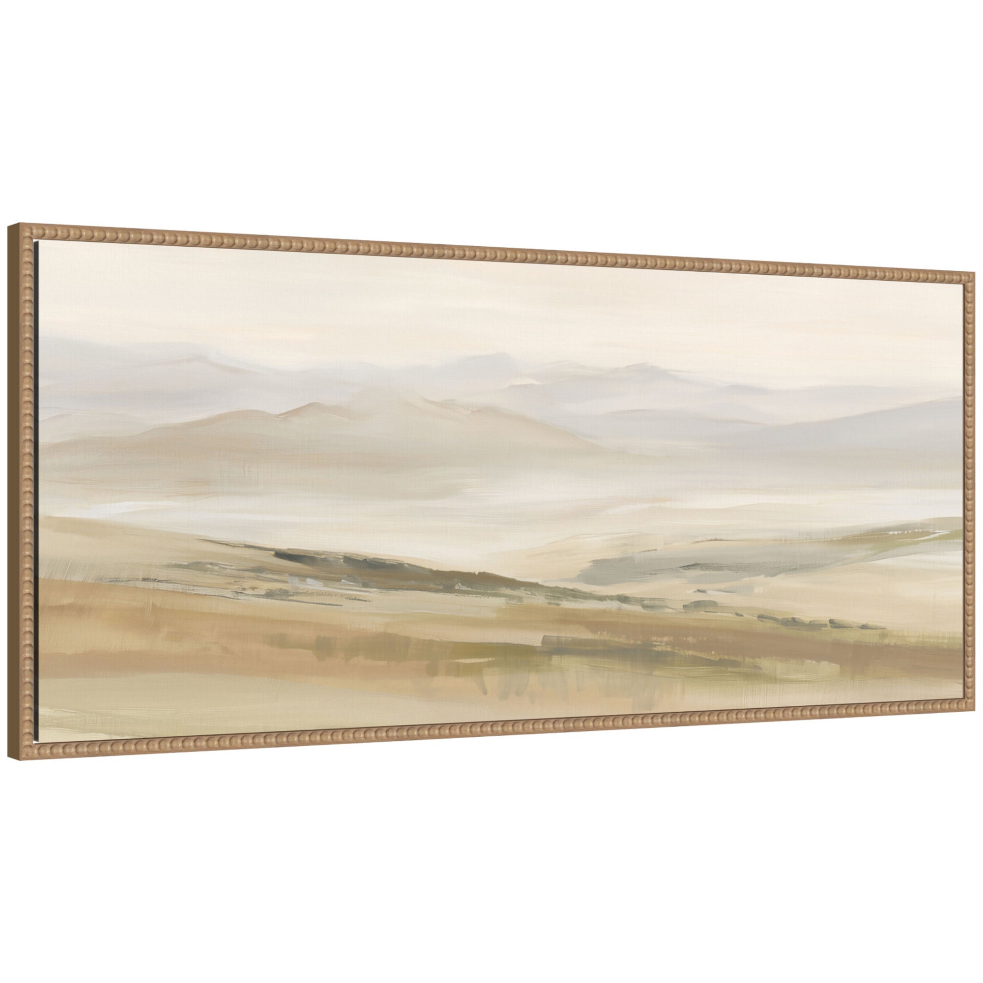 Framed Canvas Sylvie Beaded Rustic Natural 40x18 1