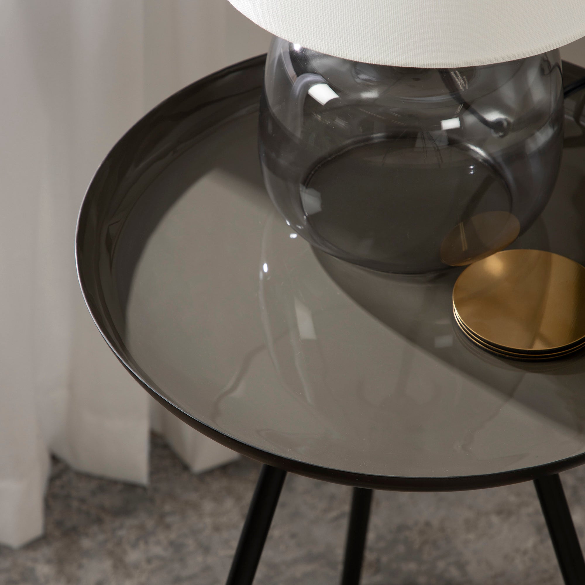 Side Table 15x15x22.5 Brown Black 6