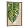 Blake Large Leaf Greener Hue Neutral Framed Printed Glass by Emily Marie Watercolors