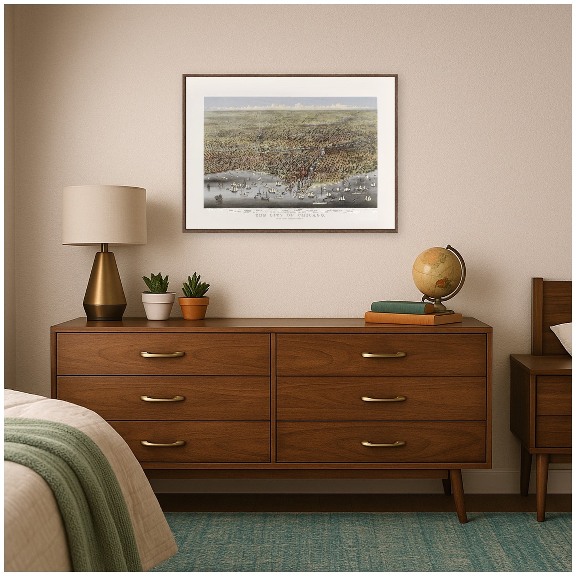 Framed Canvas Sylvie Walnut 38x28 6