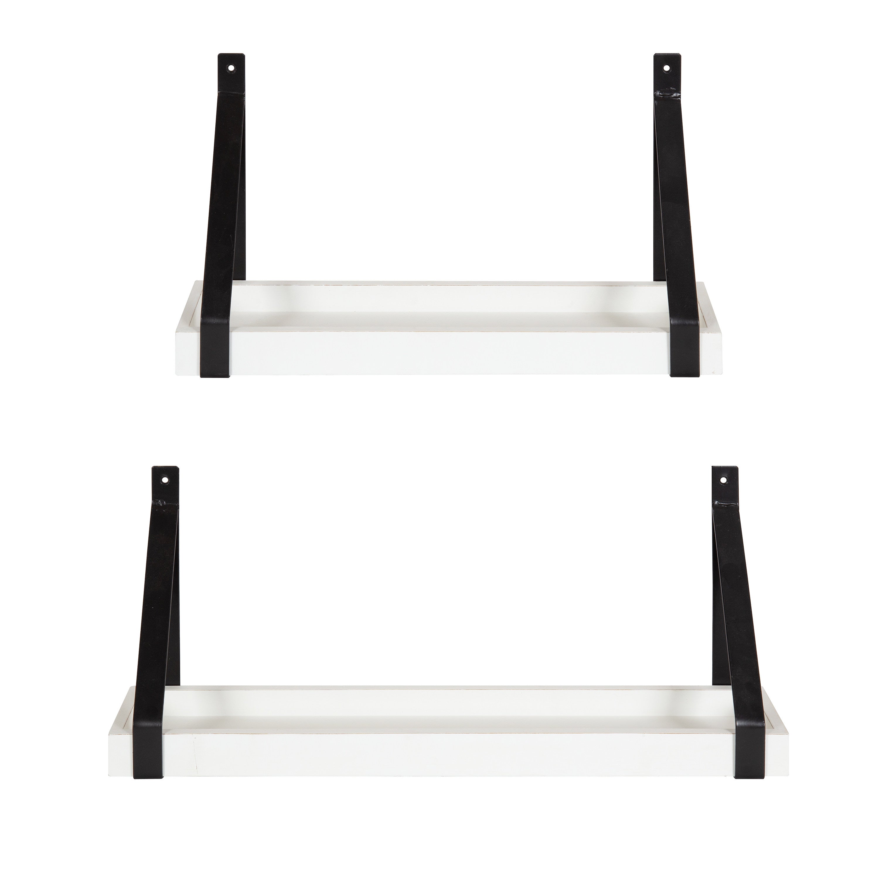 Floating Shelf White Black 2 Piece 3